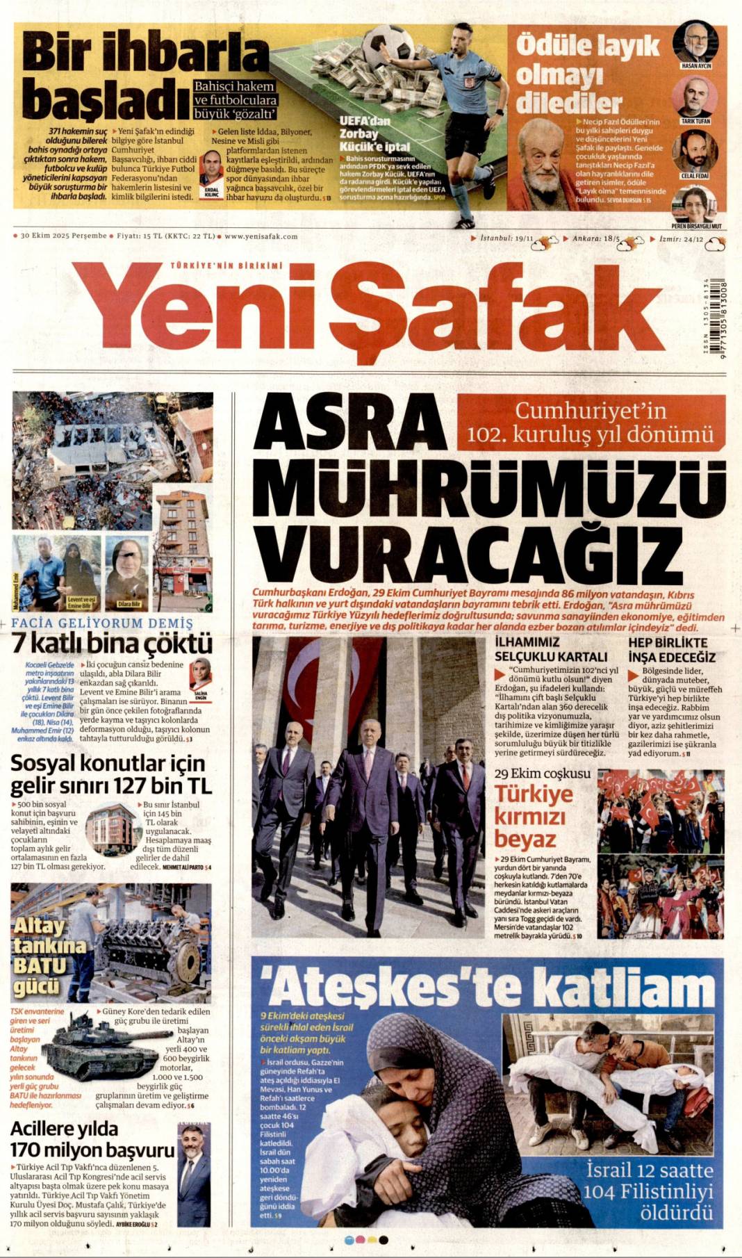Halkın bayramı, Sen çok yaşa cumhuriyet: 30 Ekim 2025 gazete manşetleri 9