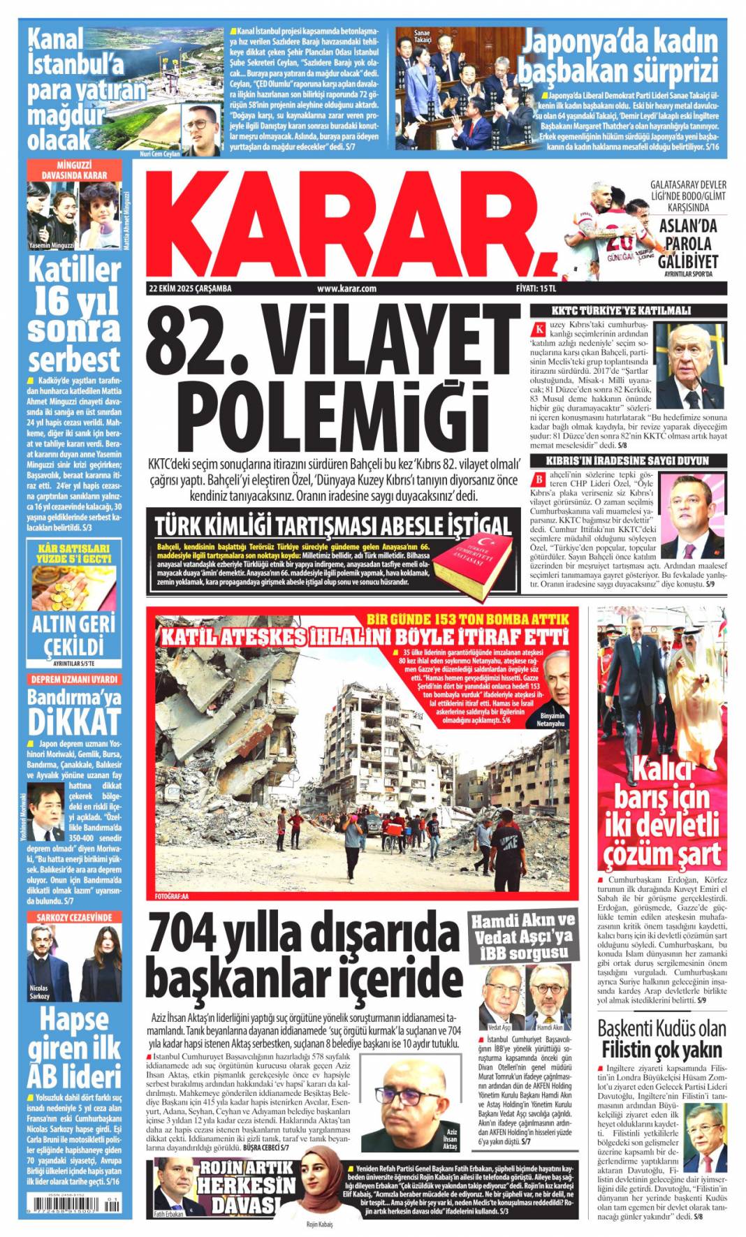 Yapmadıkları kalmamış! CHP talanı iddianamede ortaya döküldü: 22 Ekim gazete manşetleri 9