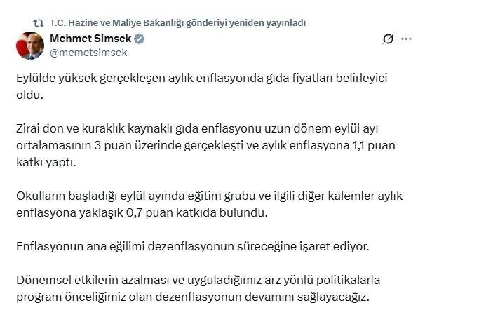 Enflasyon rakamları neden yüksek çıktı? Bakan Şimşek'ten dikkat çeken açıklama! 3