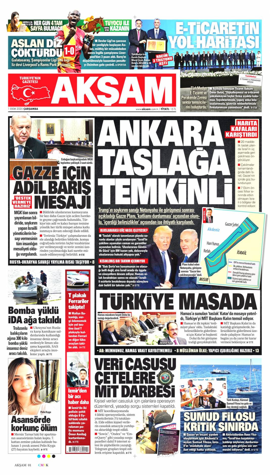 Gazze'de şimdi neler olacak? 1 Ekim 2025 Çarşamba, merak edilen güncel gazete manşetleri 9
