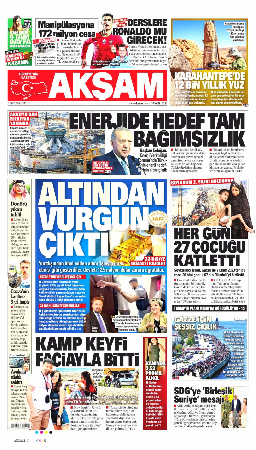 Ankara'dan Şam'a tam destek: YPG'yi beraber vuracağız! 7 Ekim 2025 Salı güncel gazete manşetleri 13