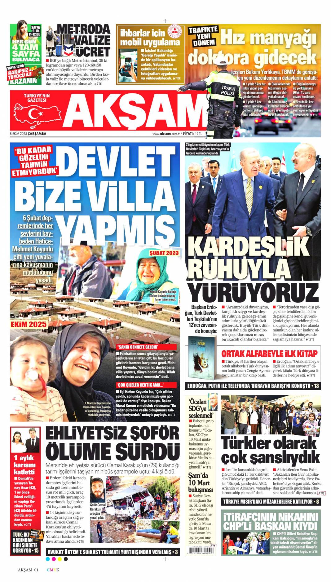 İsrail lehine İran sahada: 8 Ekim 2025 Çarşamba  güncel gazete manşetleri 11