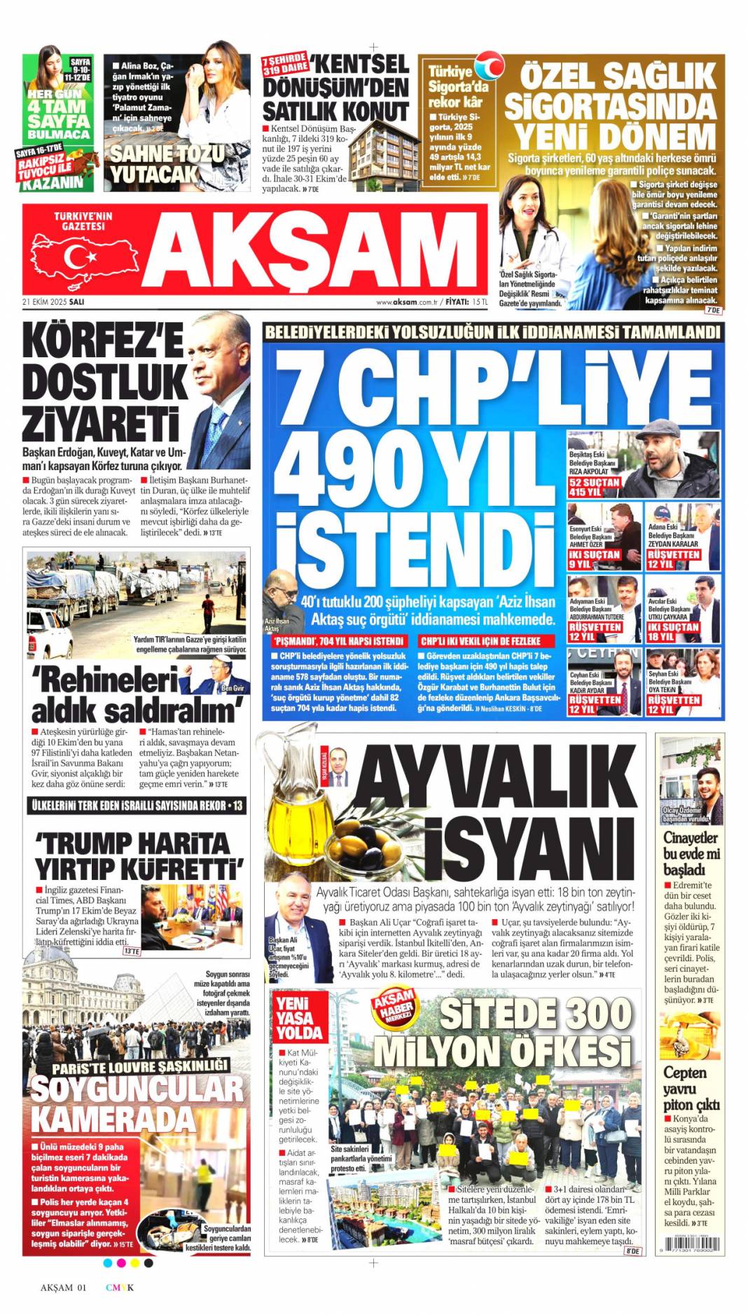 Tam bir suç makinesi: 21 Ekim 2025 Salı, gündeme dair merak edilen gazete manşetleri 4