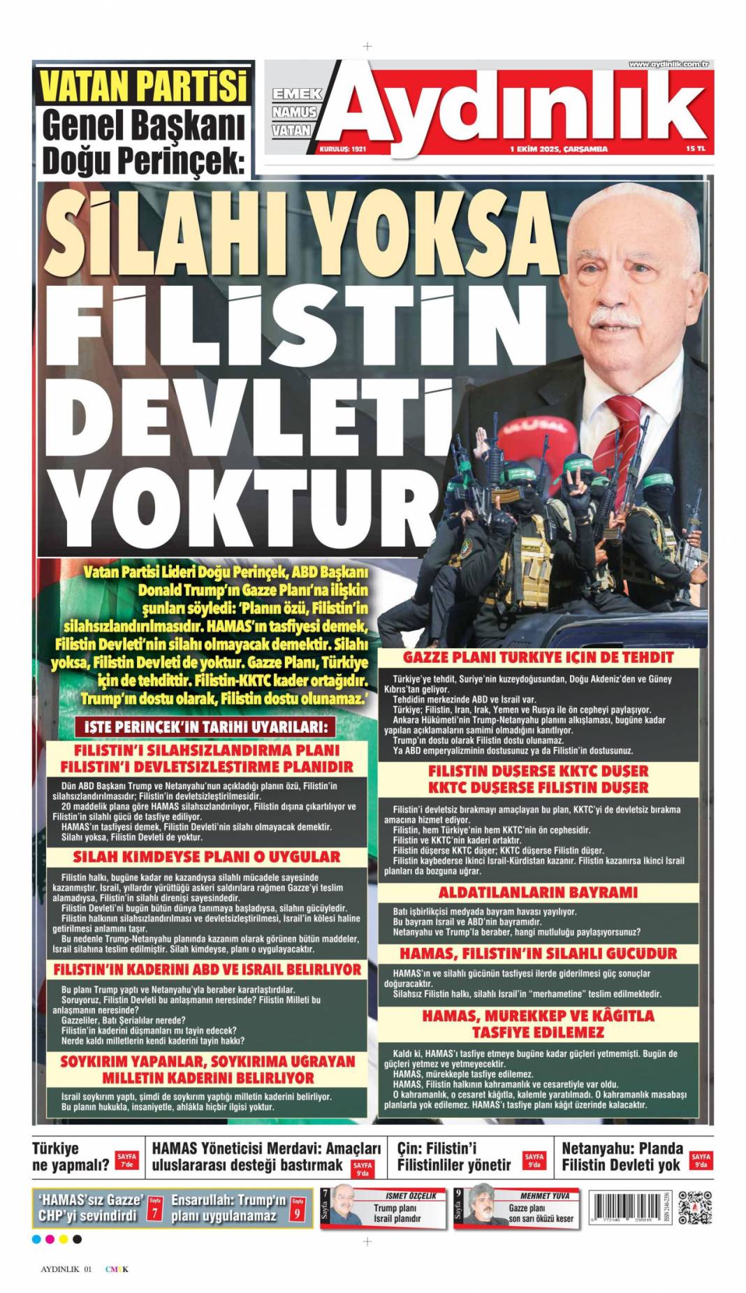 Gazze'de şimdi neler olacak? 1 Ekim 2025 Çarşamba, merak edilen güncel gazete manşetleri 10