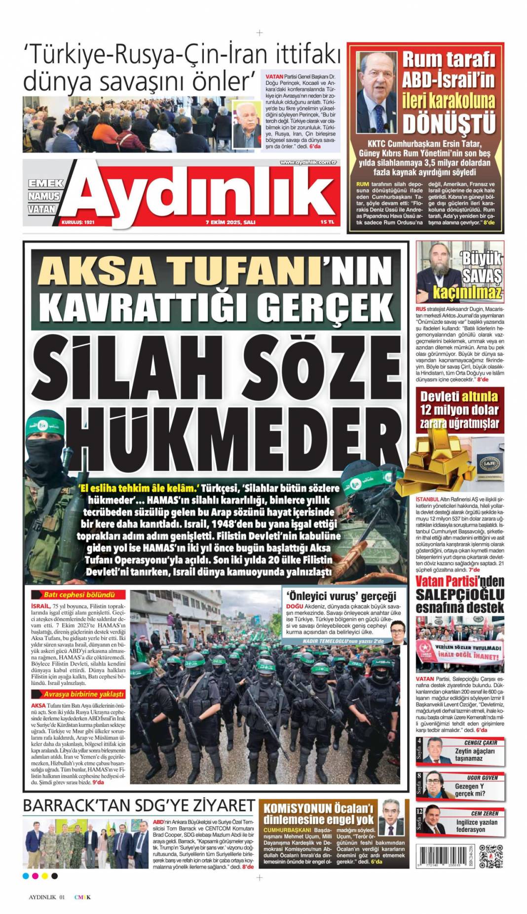 Ankara'dan Şam'a tam destek: YPG'yi beraber vuracağız! 7 Ekim 2025 Salı güncel gazete manşetleri 11