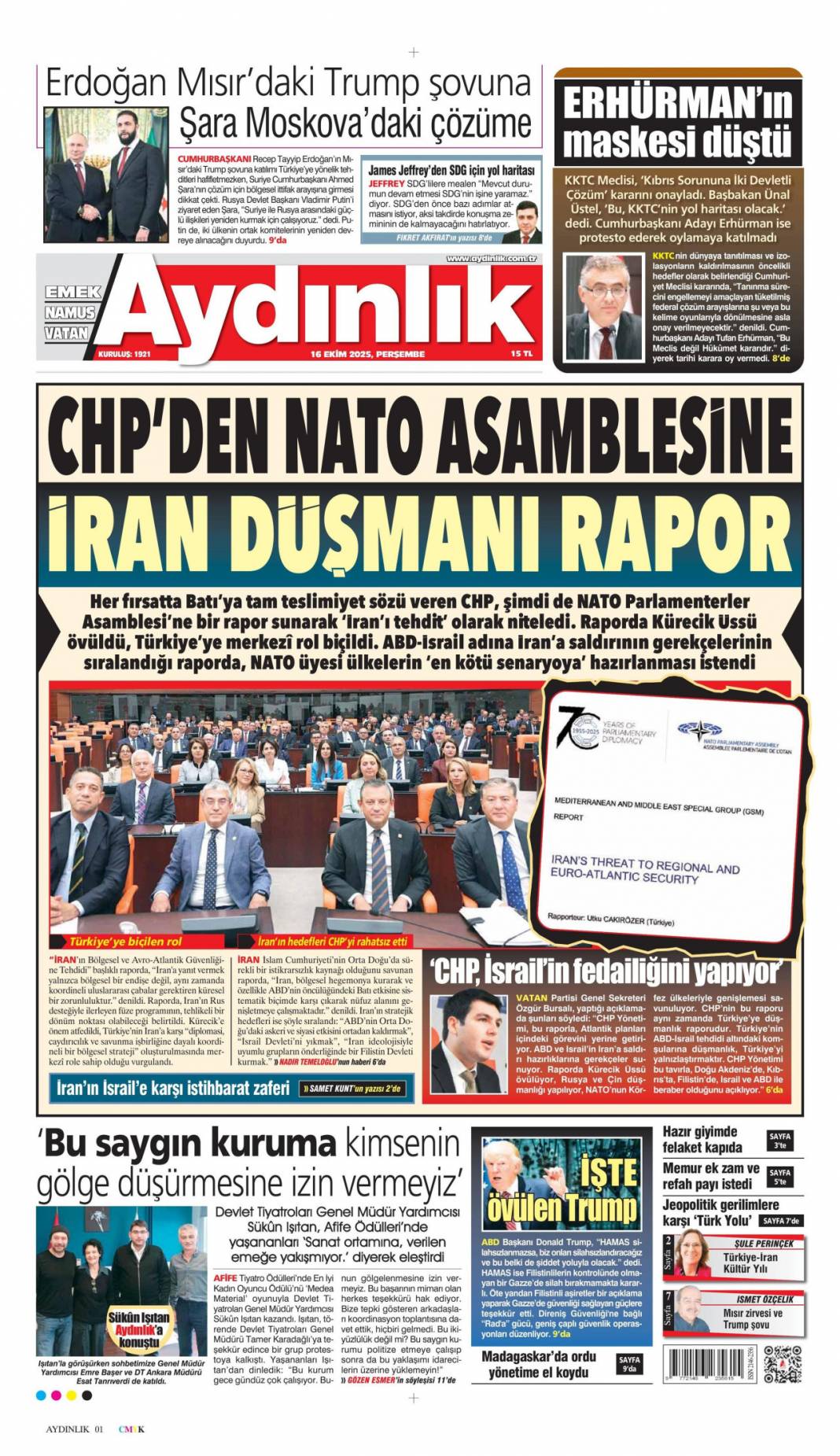 Türkiye dünyada vazgeçilmez oyuncu: 16 Ekim 2025 Perşembe güncel gazete manşetleri 7