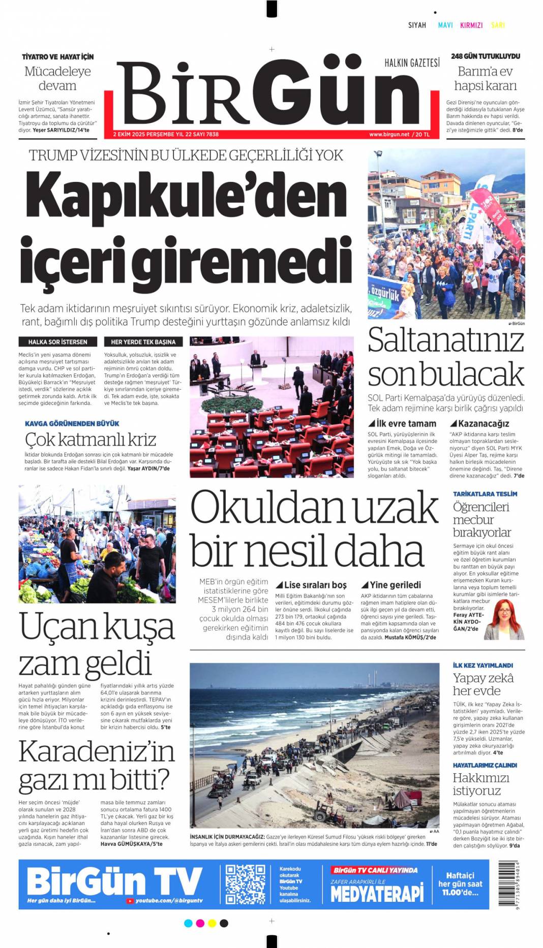 CHP'ye milli birlik dersi: 2 Ekim 2025 Perşembe güncel gazete manşetleri 9