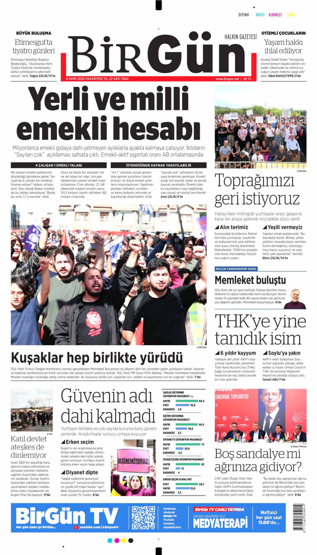 Soykırıma karşı Türkiye ayakta: 6 Ekim 2025 Pazartesi güncel gazete manşetleri 8