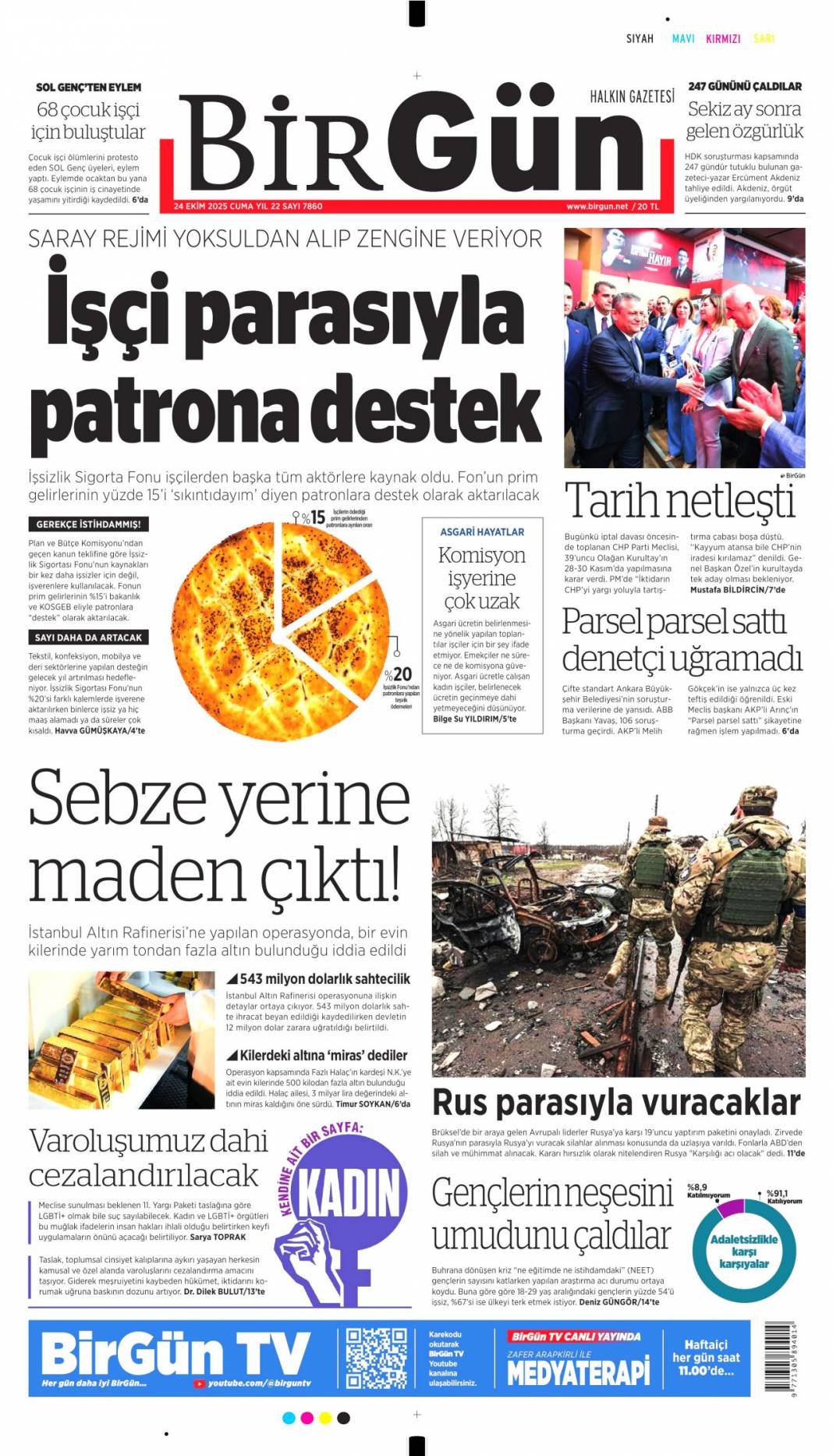 Boğazı haraca bağlamışlar: 24 Ekim 2025 cuma, güncel gazete manşetleri 8