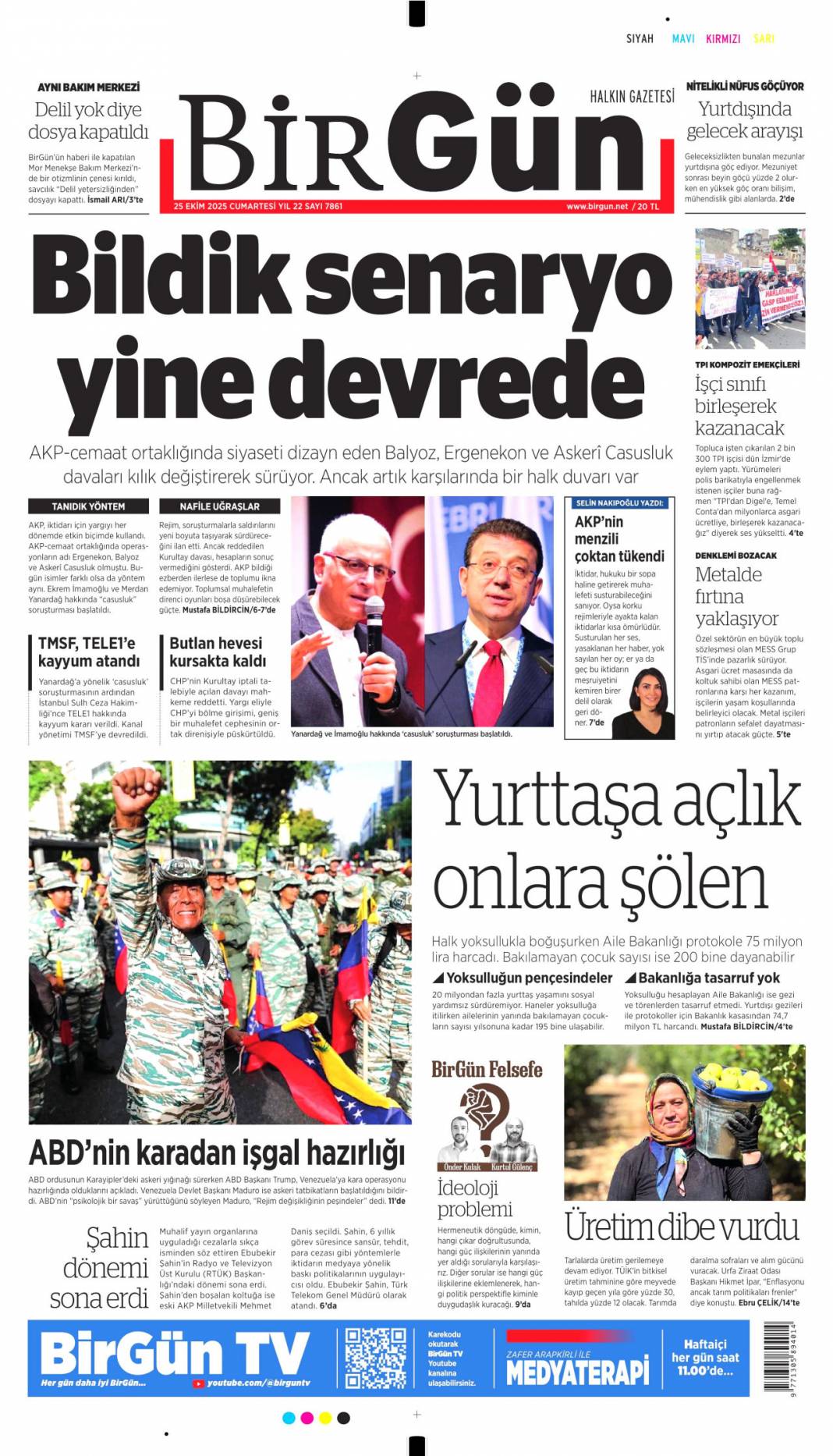 Dar gelirliye 500 bin konut: 25 Ekim 2025 Cumartesi güncel gazete manşetleri 7