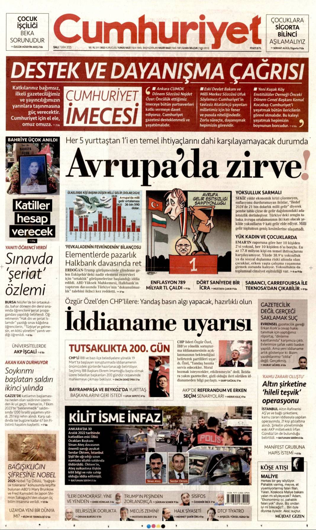 Ankara'dan Şam'a tam destek: YPG'yi beraber vuracağız! 7 Ekim 2025 Salı güncel gazete manşetleri 3