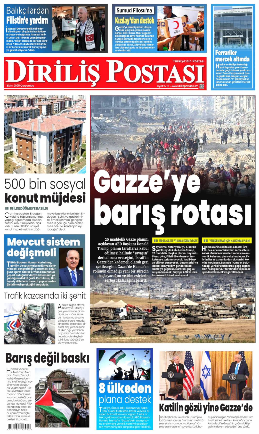 Gazze'de şimdi neler olacak? 1 Ekim 2025 Çarşamba, merak edilen güncel gazete manşetleri 11