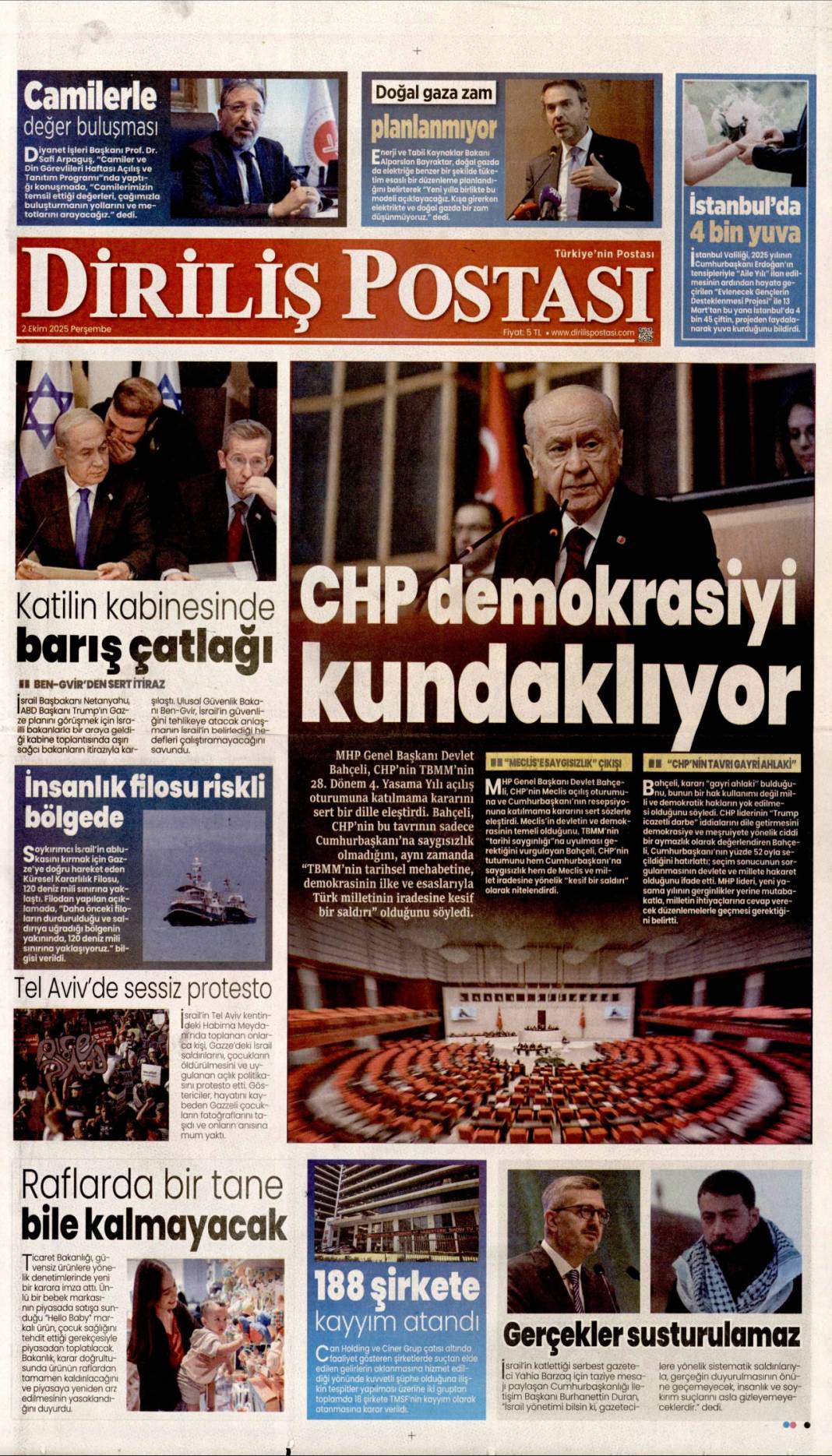 CHP'ye milli birlik dersi: 2 Ekim 2025 Perşembe güncel gazete manşetleri 10