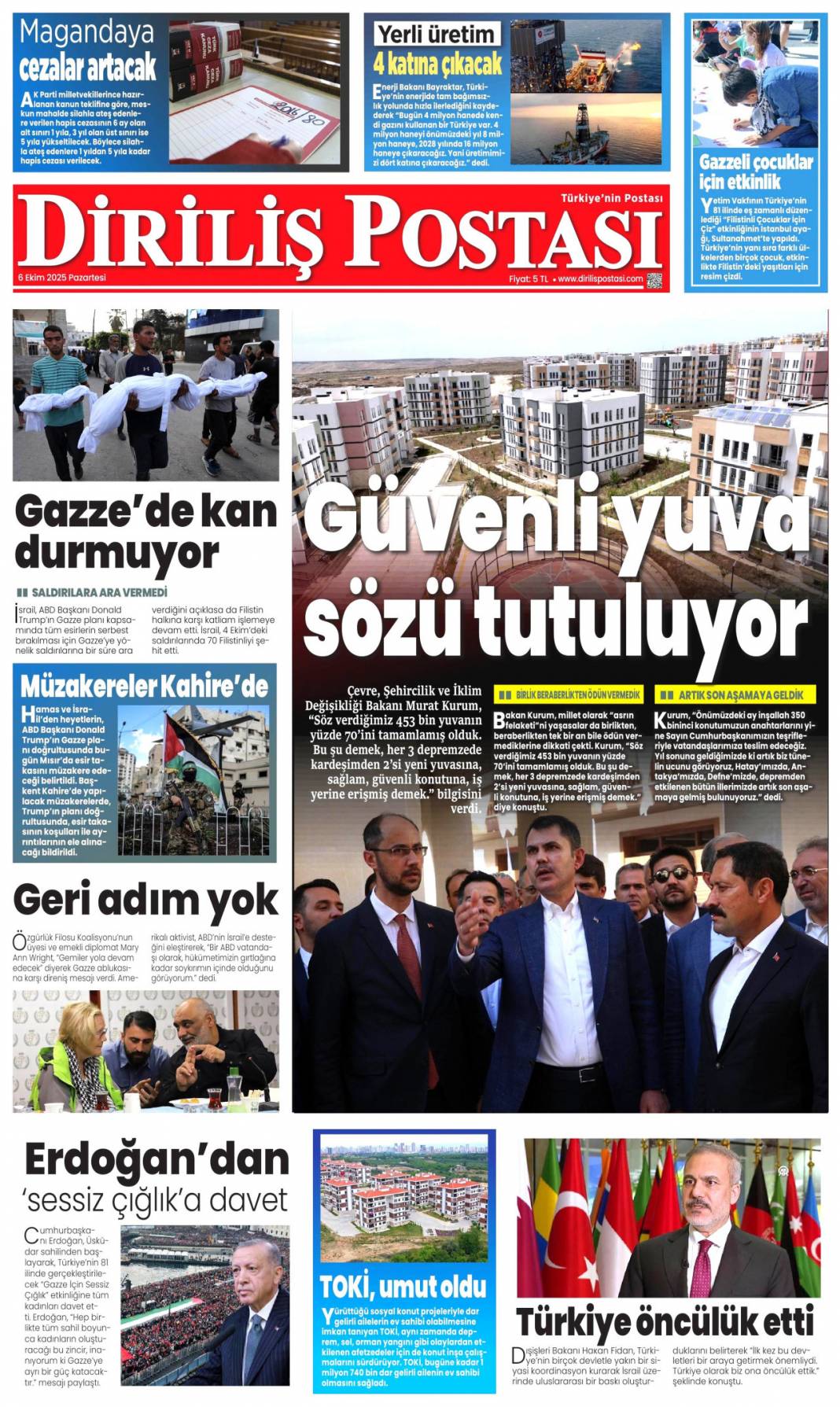 Soykırıma karşı Türkiye ayakta: 6 Ekim 2025 Pazartesi güncel gazete manşetleri 9