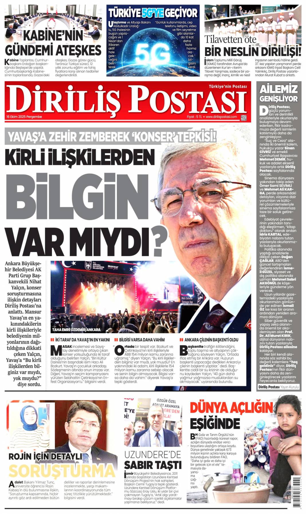 Türkiye dünyada vazgeçilmez oyuncu: 16 Ekim 2025 Perşembe güncel gazete manşetleri 9
