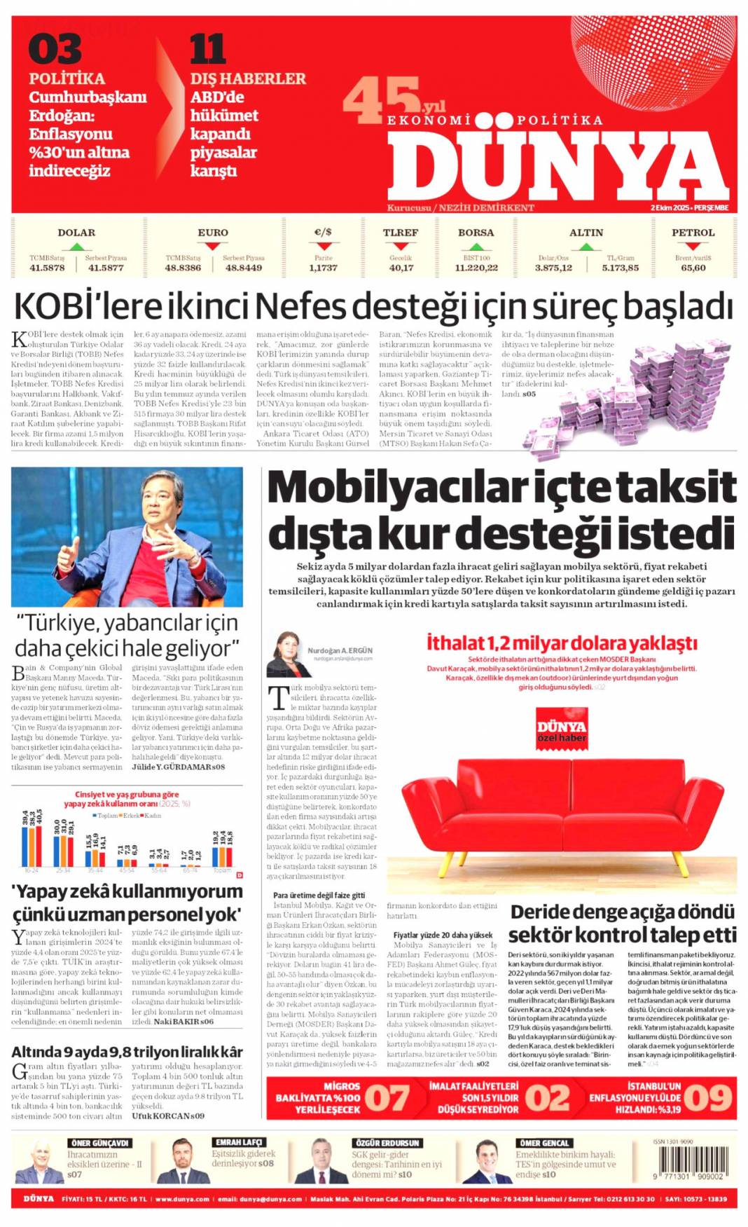 CHP'ye milli birlik dersi: 2 Ekim 2025 Perşembe güncel gazete manşetleri 11