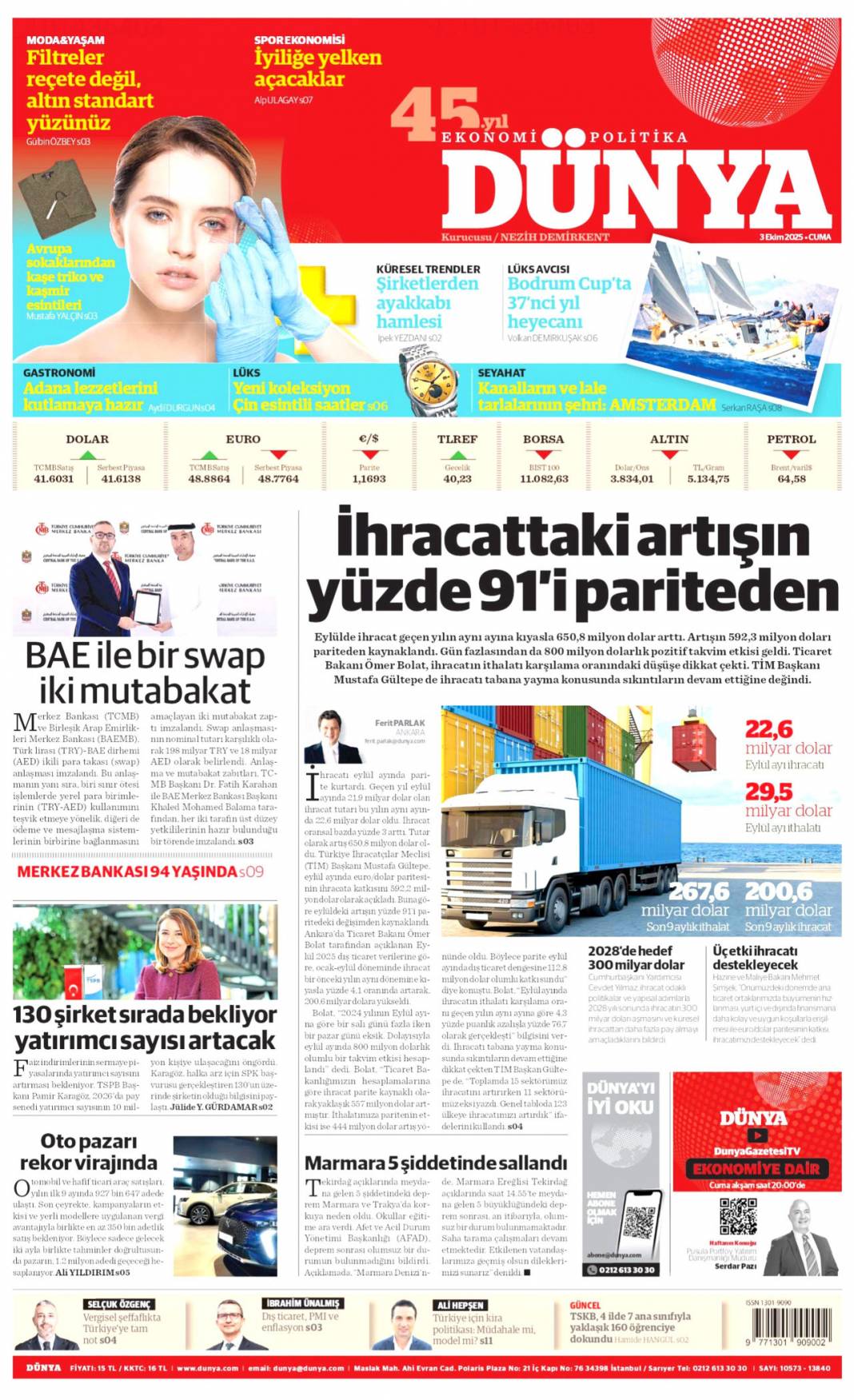 Karizma çizen 497 cesur yürek: 3 Ekim 2025 Cuma güncel gazete manşetleri 10