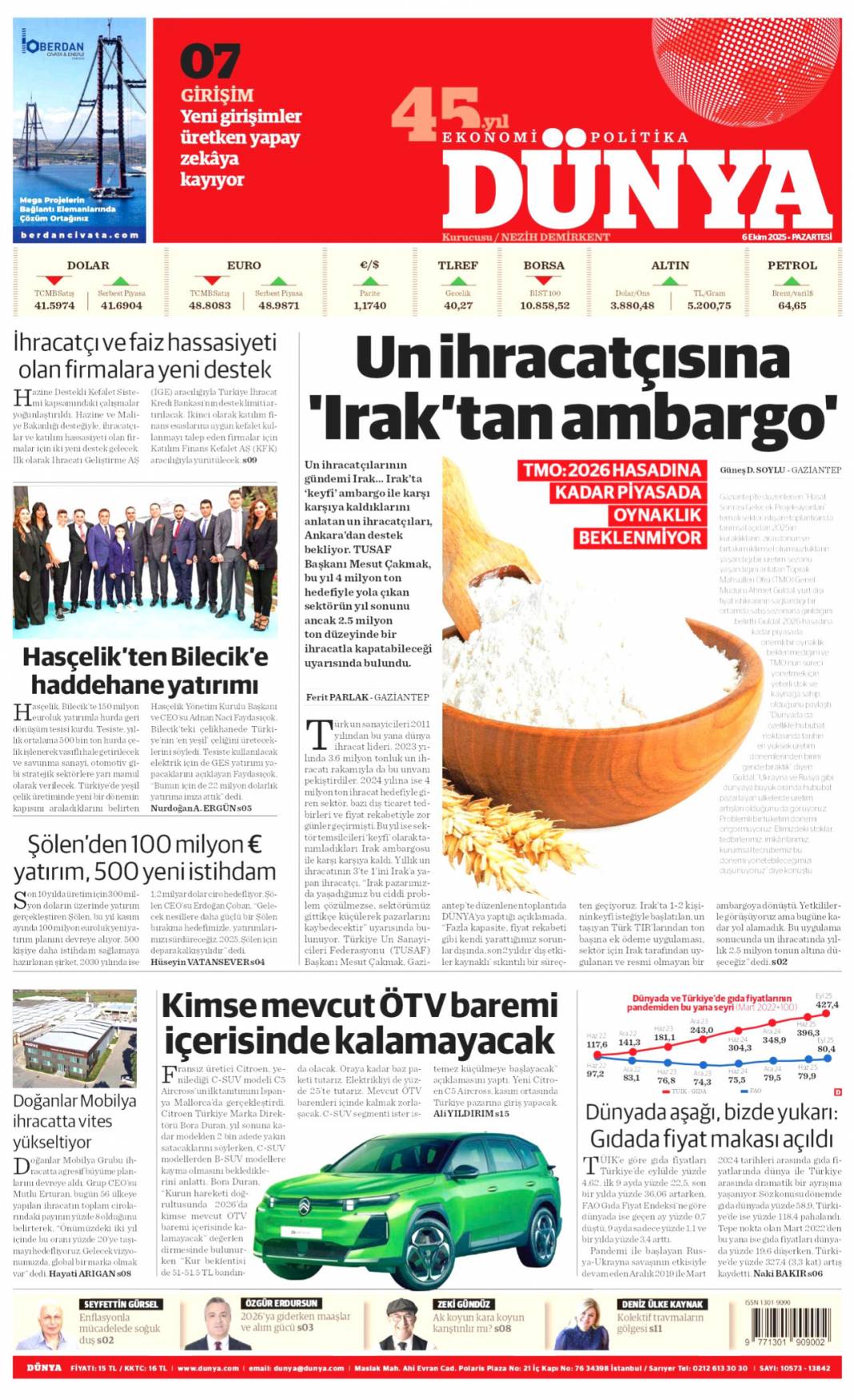 Soykırıma karşı Türkiye ayakta: 6 Ekim 2025 Pazartesi güncel gazete manşetleri 10