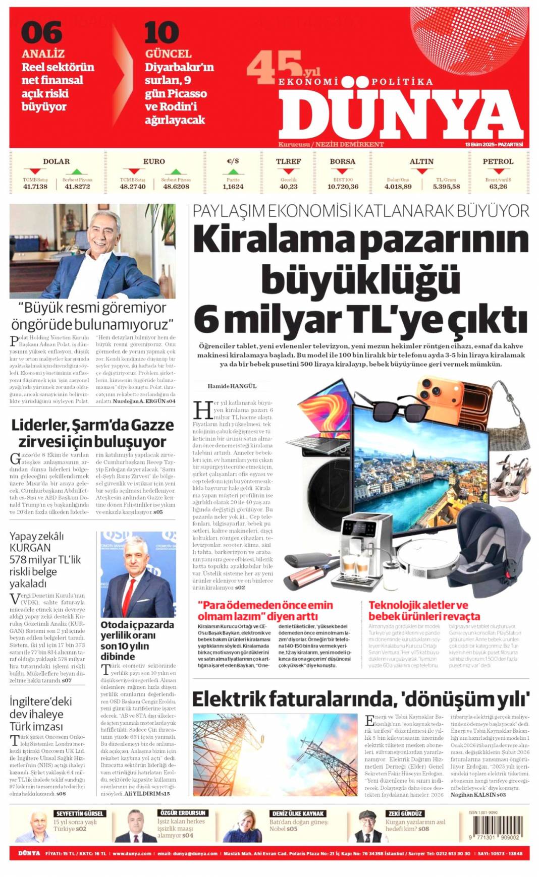 İsrail attığı imzanın arkasında durmalı: 13 Ekim 2025 Pazartesi, güncel gazete manşetleri 21