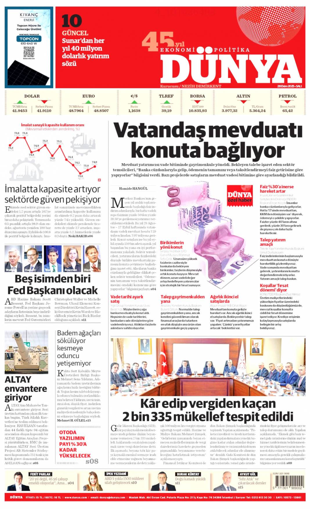 Gök Vatan için tarihi imzalar: 28 Ekim 2025 Salı, güncel gazete manşetleri... 20