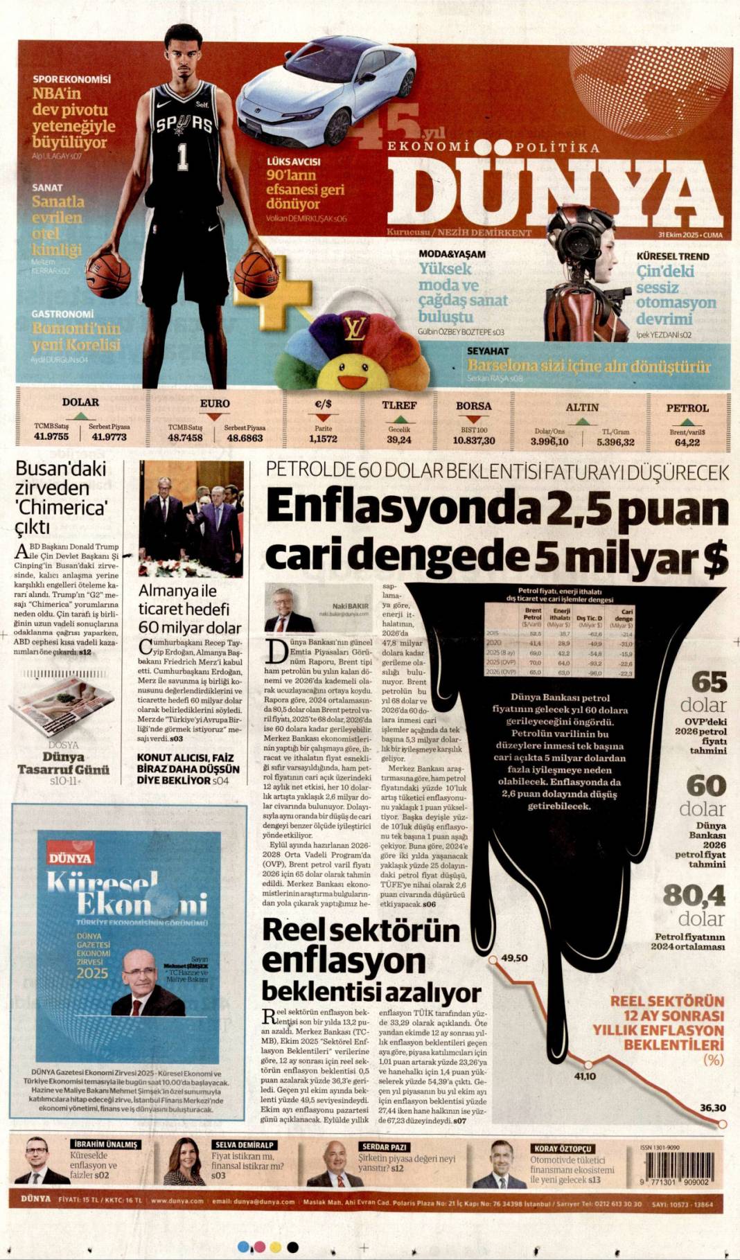 Şansölye'ye Gazze dersi: 31 Ekim 2025 Cuma güncel gazete manşetleri 9