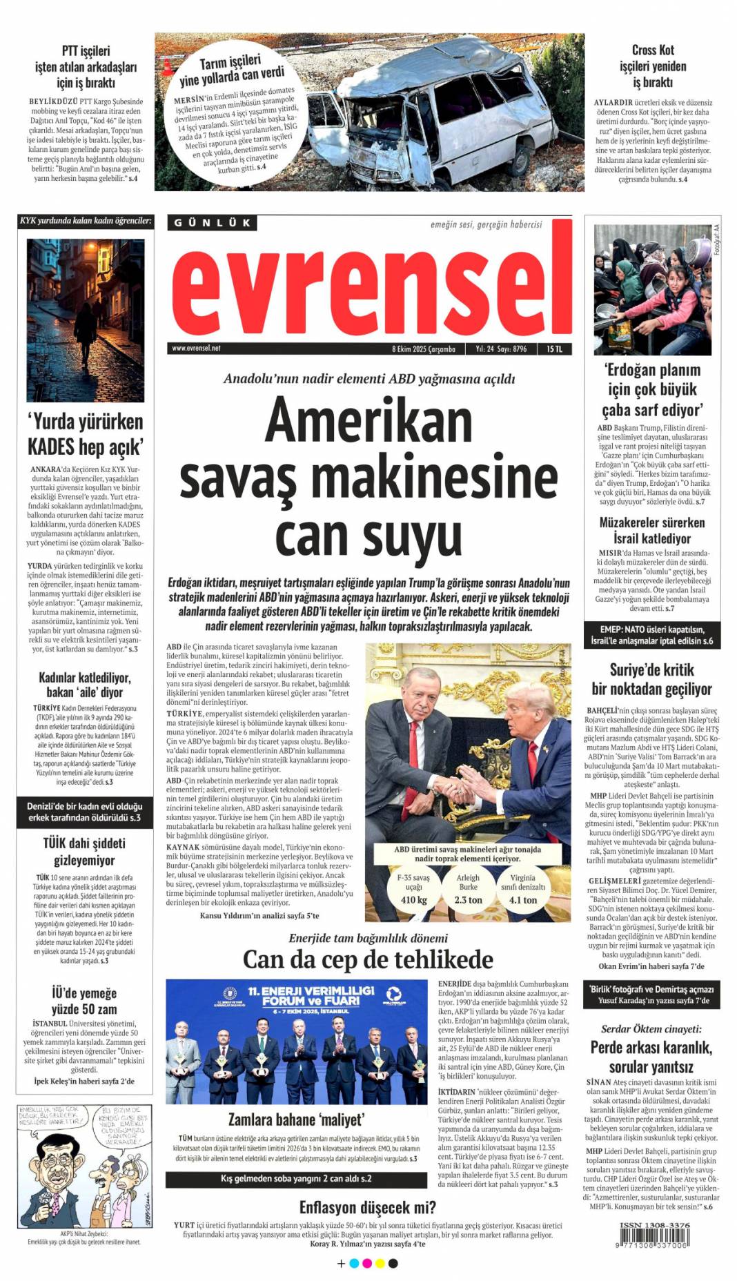 İsrail lehine İran sahada: 8 Ekim 2025 Çarşamba  güncel gazete manşetleri 13