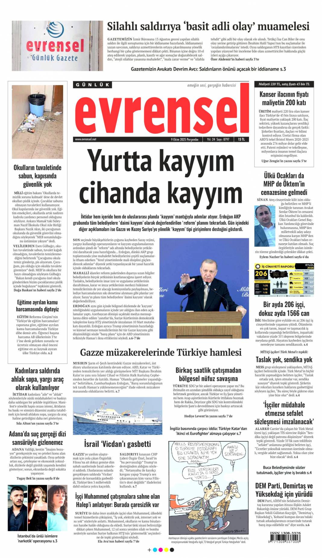 Halkın özlemi yeni anayasa: 9 Ekim 2025 Perşembe güncel gazete manşetleri 19