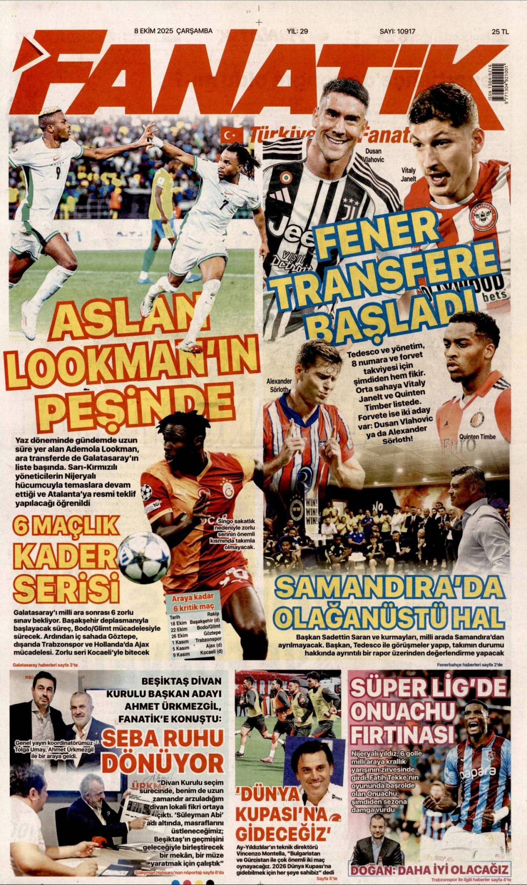 İsrail lehine İran sahada: 8 Ekim 2025 Çarşamba  güncel gazete manşetleri 25