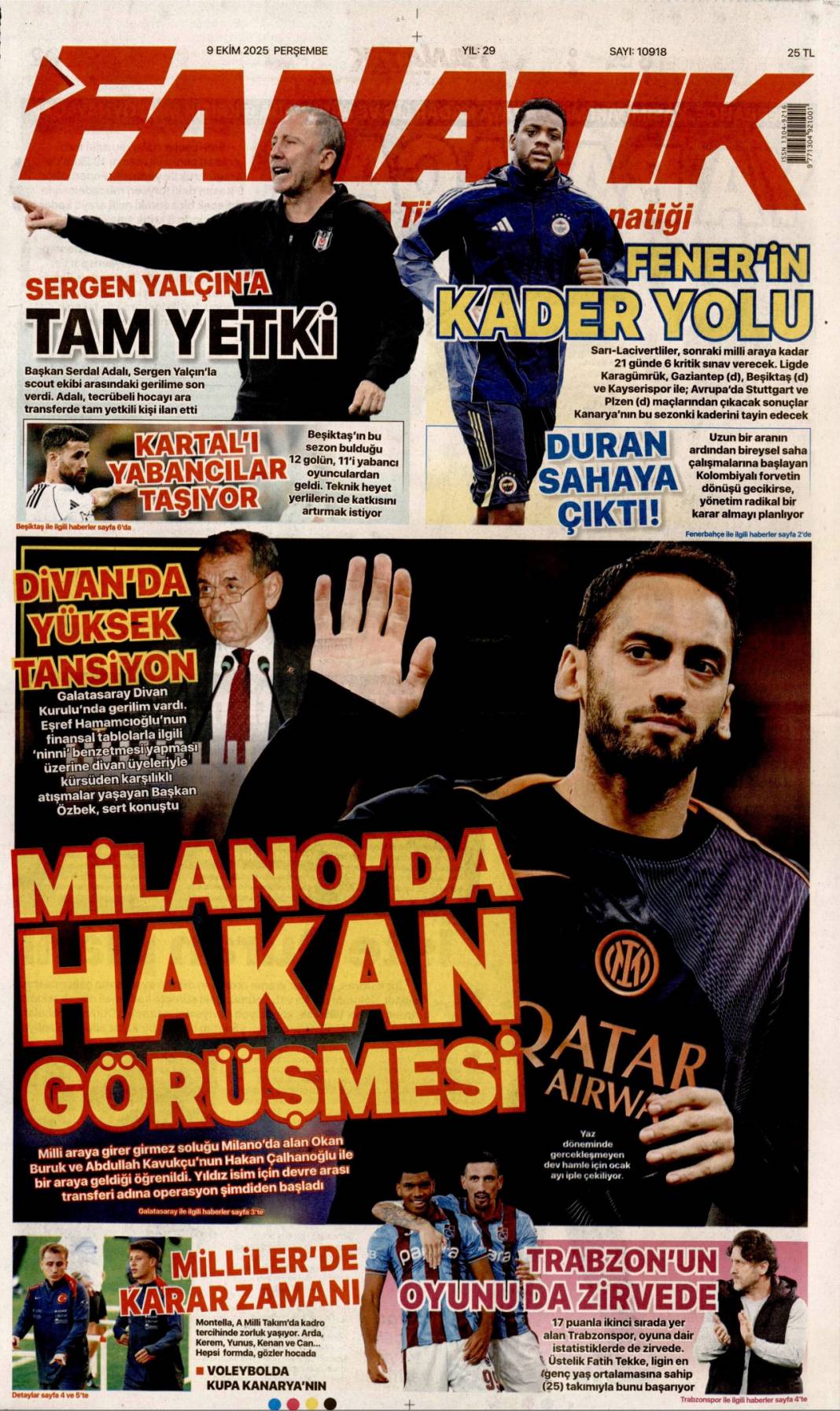 Halkın özlemi yeni anayasa: 9 Ekim 2025 Perşembe güncel gazete manşetleri 26