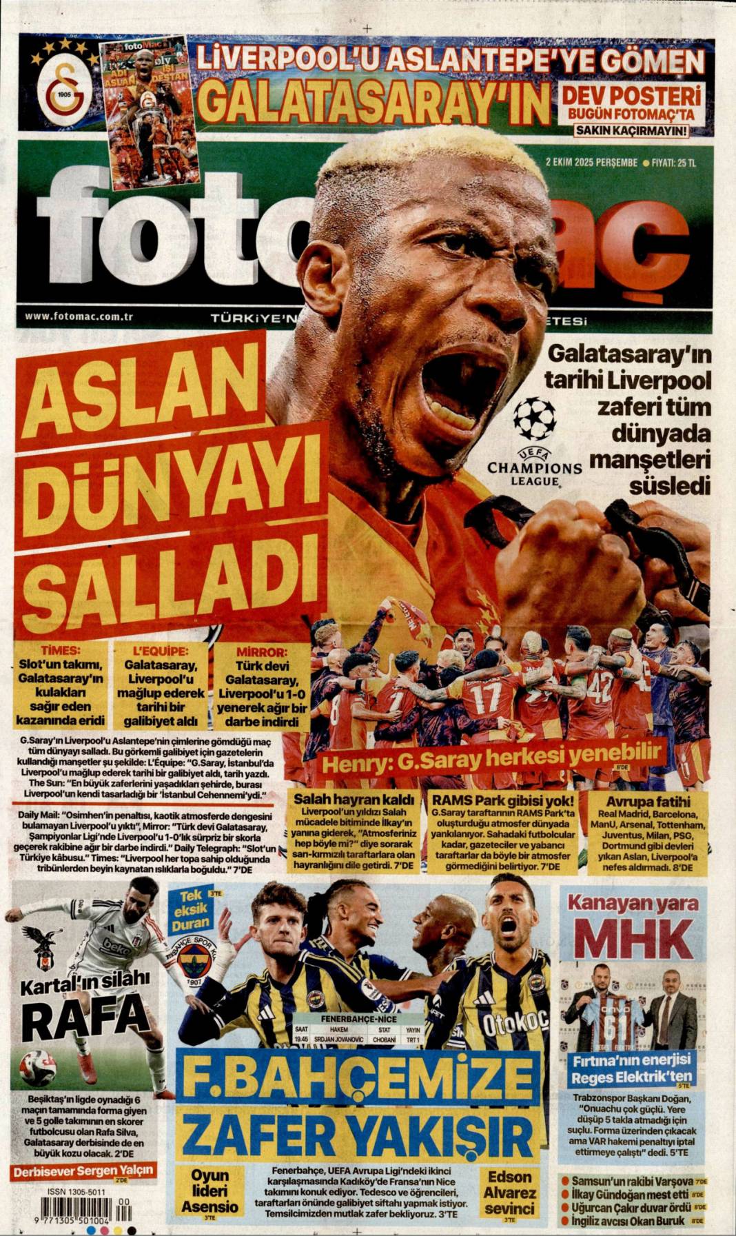 CHP'ye milli birlik dersi: 2 Ekim 2025 Perşembe güncel gazete manşetleri 25