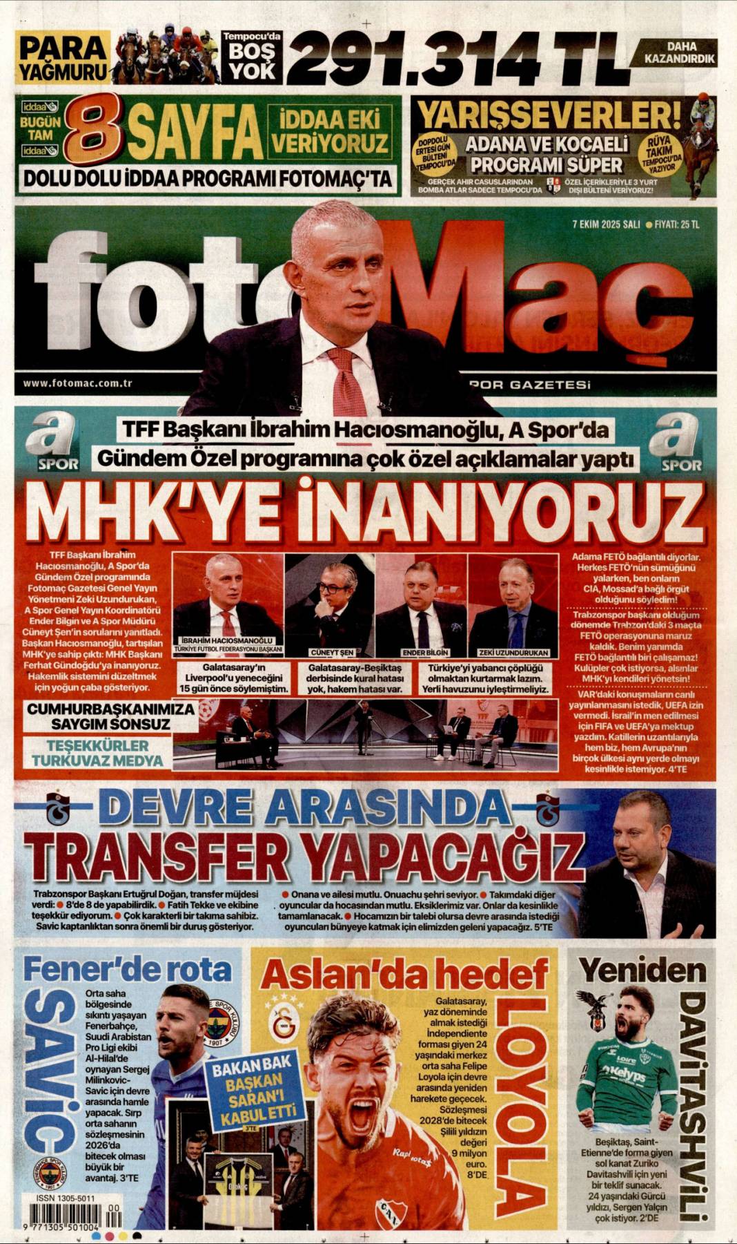 Ankara'dan Şam'a tam destek: YPG'yi beraber vuracağız! 7 Ekim 2025 Salı güncel gazete manşetleri 24