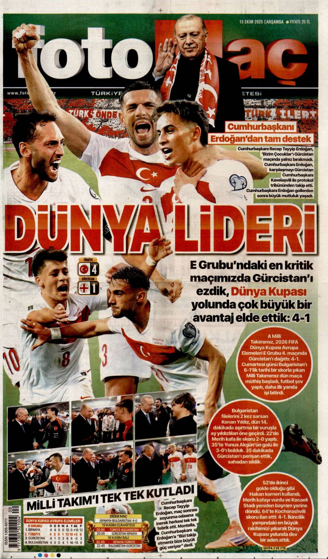 Gazze'ye can suyu olacağız: 15 Ekim 2025 Çarşamba güncel gazete manşetleri 25