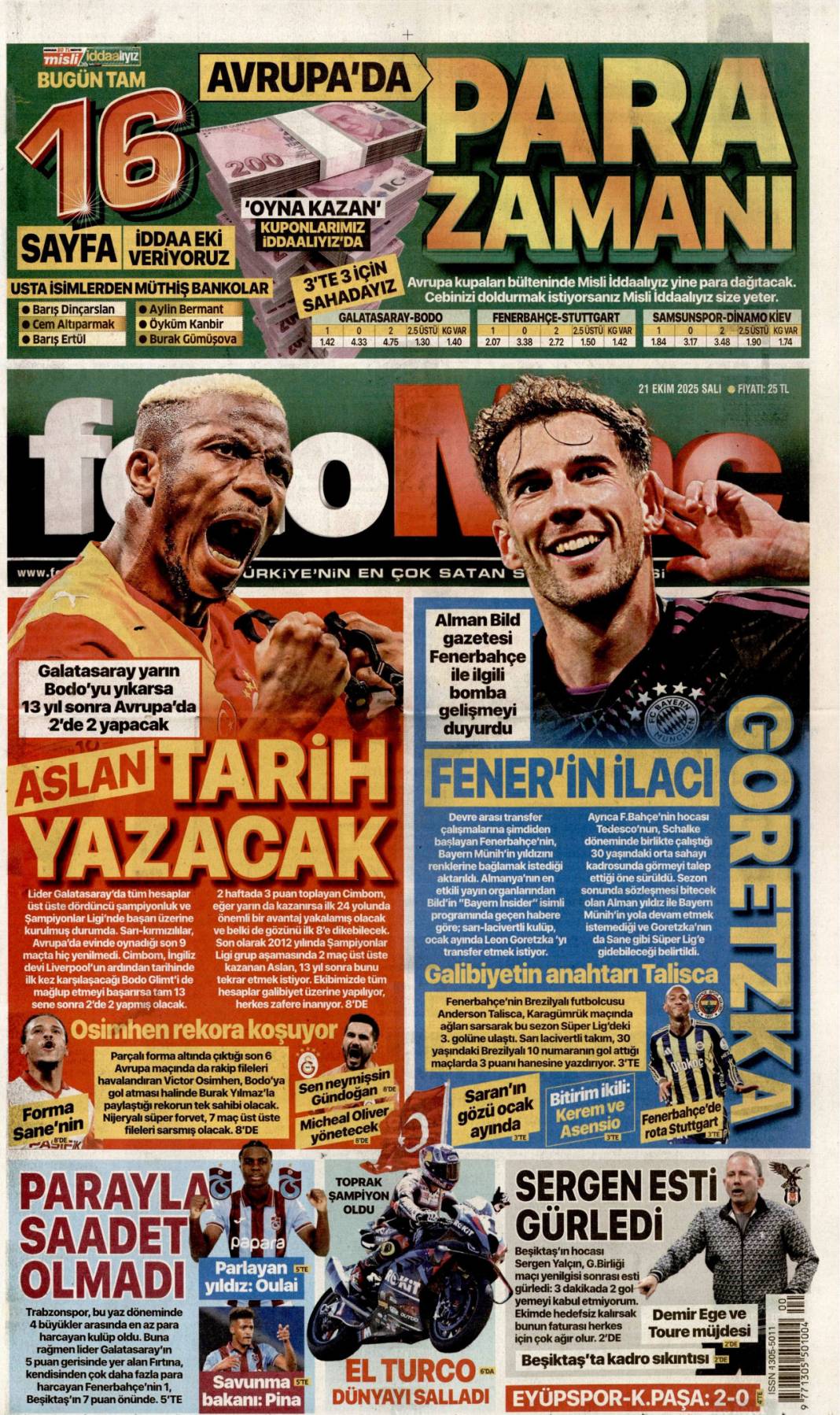 Tam bir suç makinesi: 21 Ekim 2025 Salı, gündeme dair merak edilen gazete manşetleri 22