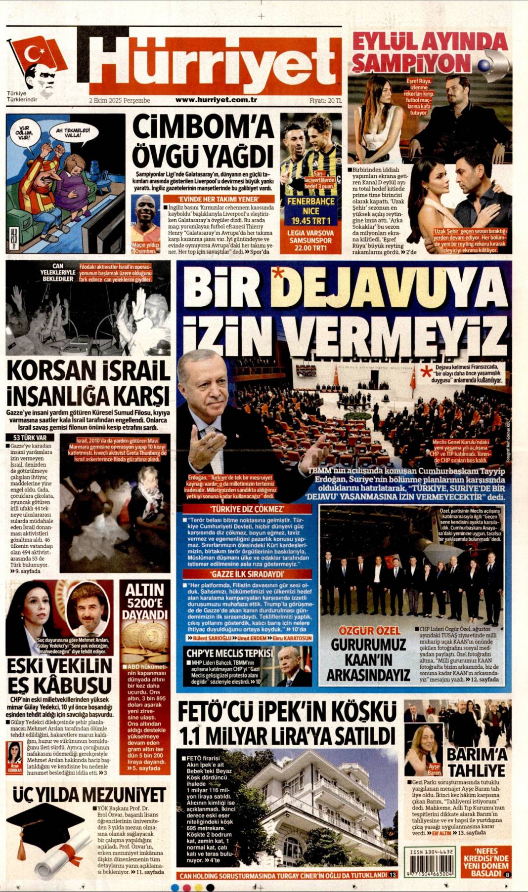 CHP'ye milli birlik dersi: 2 Ekim 2025 Perşembe güncel gazete manşetleri 4