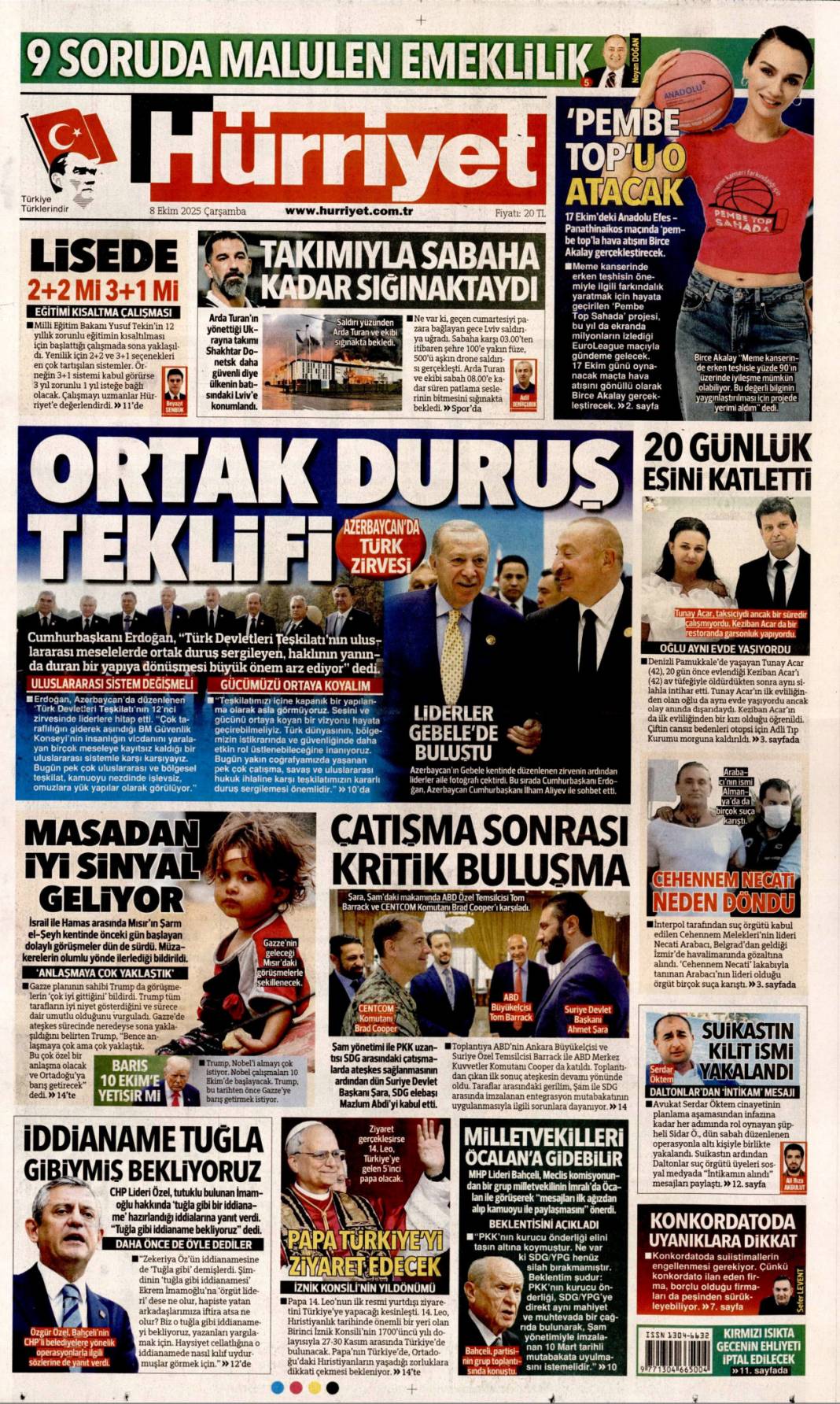 İsrail lehine İran sahada: 8 Ekim 2025 Çarşamba  güncel gazete manşetleri 5