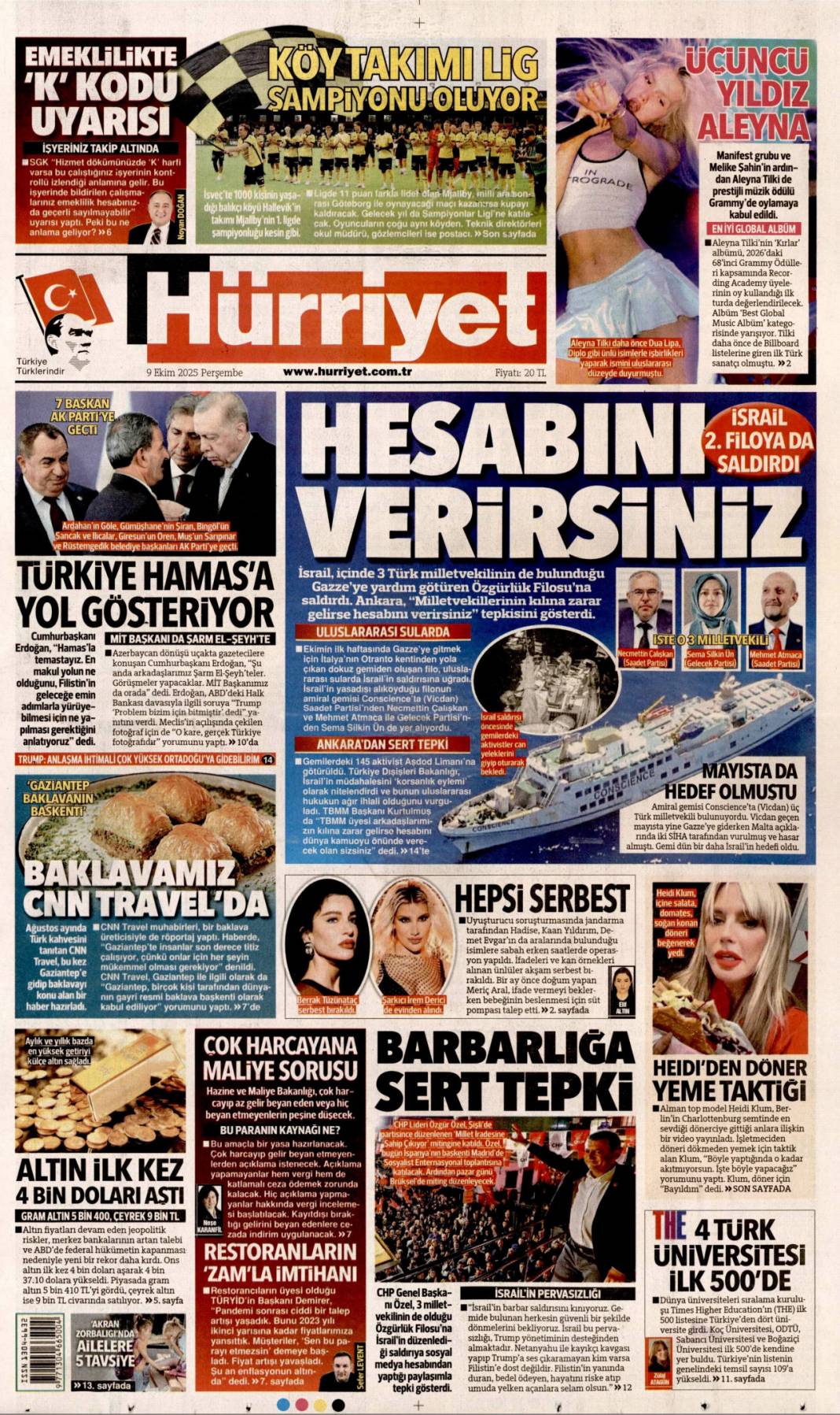 Halkın özlemi yeni anayasa: 9 Ekim 2025 Perşembe güncel gazete manşetleri 3