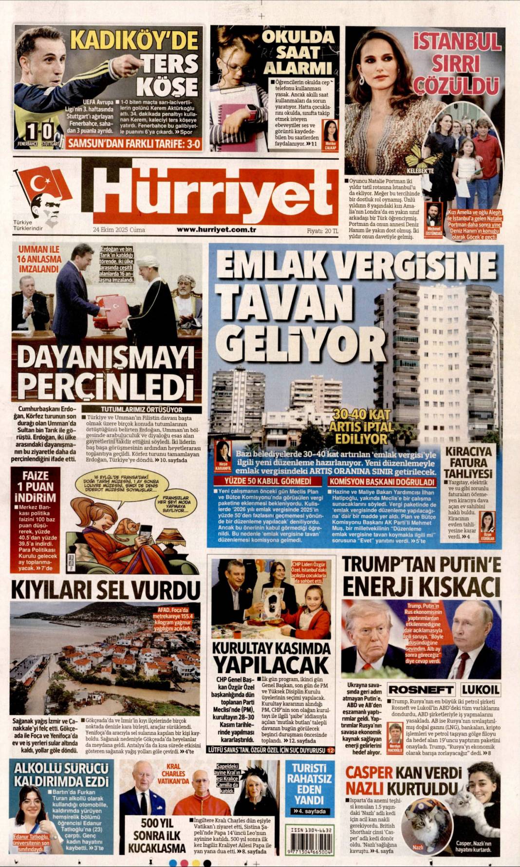 Boğazı haraca bağlamışlar: 24 Ekim 2025 cuma, güncel gazete manşetleri 4