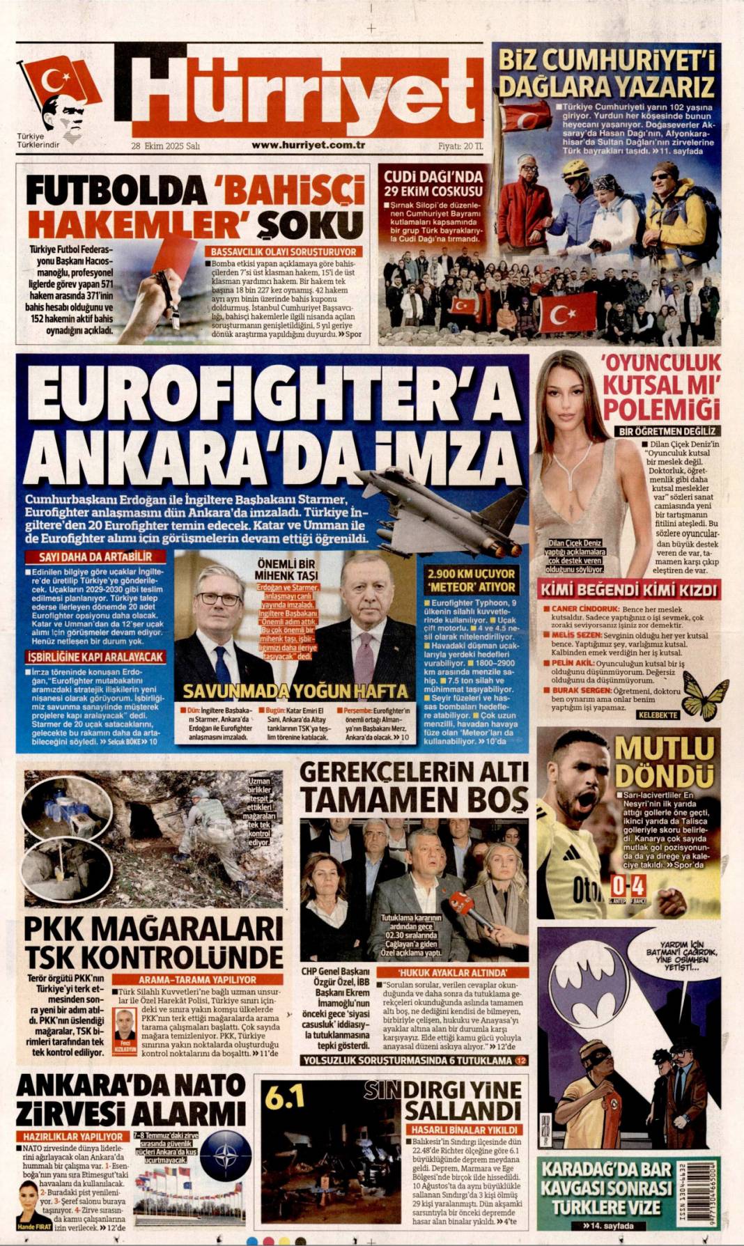 Gök Vatan için tarihi imzalar: 28 Ekim 2025 Salı, güncel gazete manşetleri... 2