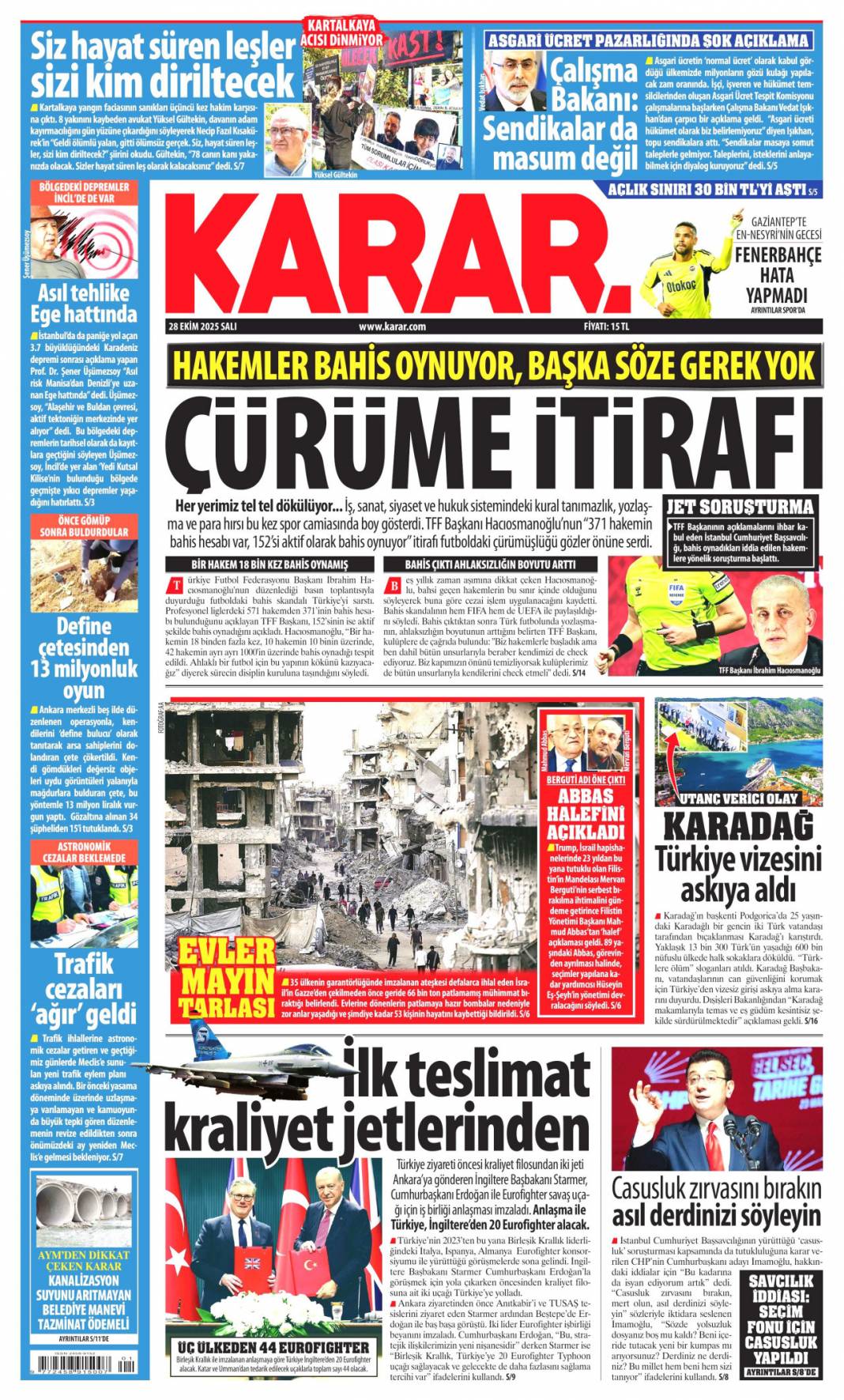 Gök Vatan için tarihi imzalar: 28 Ekim 2025 Salı, güncel gazete manşetleri... 18