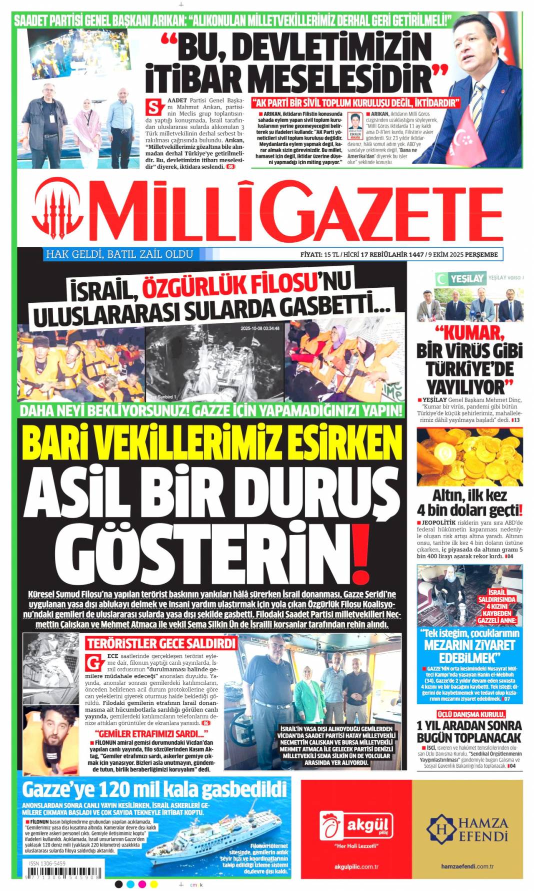 Halkın özlemi yeni anayasa: 9 Ekim 2025 Perşembe güncel gazete manşetleri 18