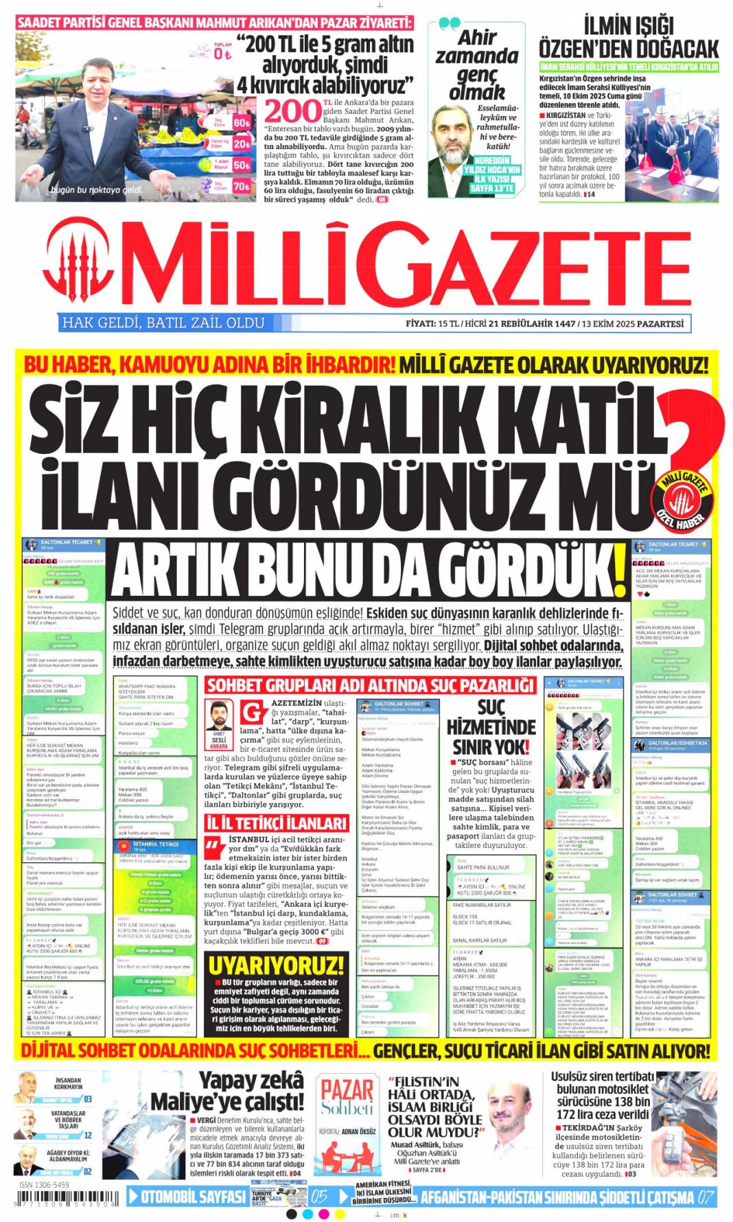 İsrail attığı imzanın arkasında durmalı: 13 Ekim 2025 Pazartesi, güncel gazete manşetleri 16