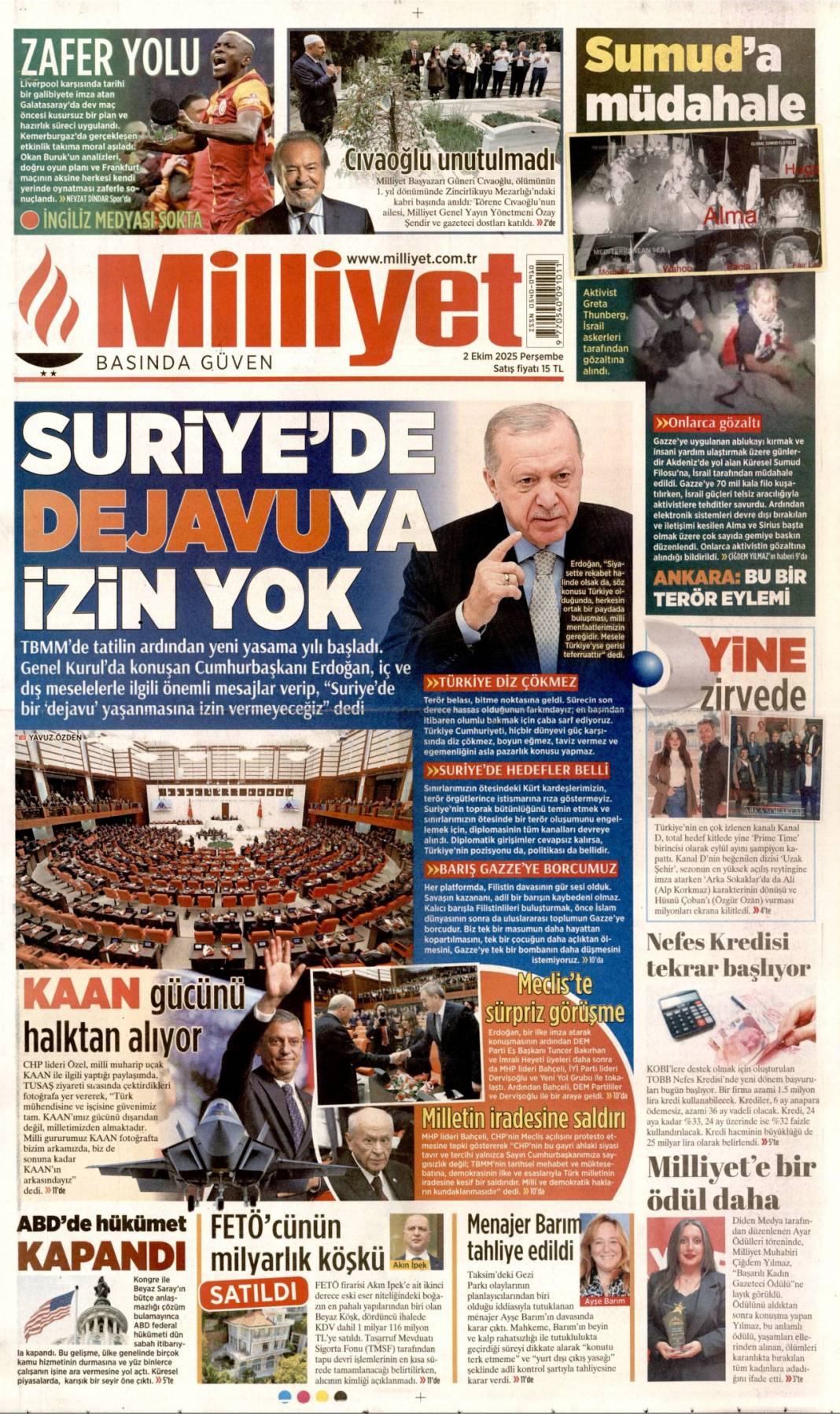 CHP'ye milli birlik dersi: 2 Ekim 2025 Perşembe güncel gazete manşetleri 3