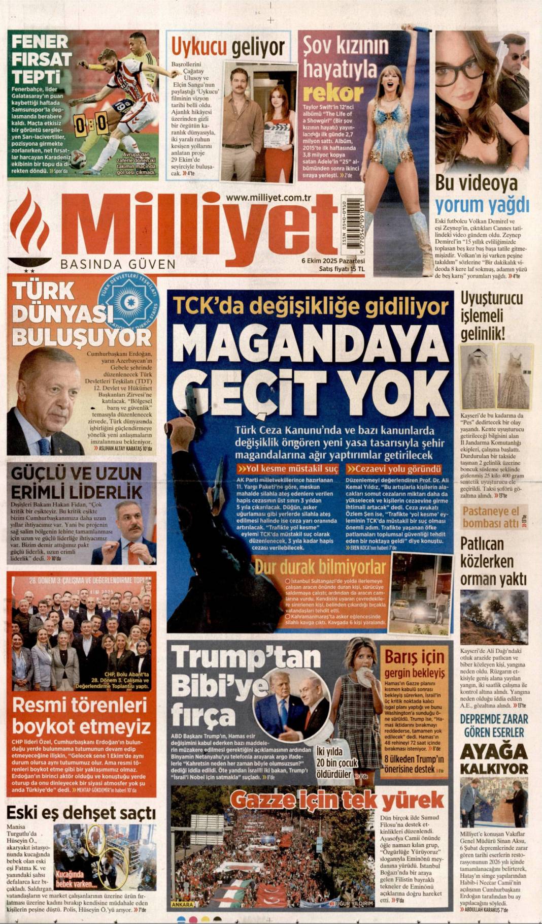 Soykırıma karşı Türkiye ayakta: 6 Ekim 2025 Pazartesi güncel gazete manşetleri 2