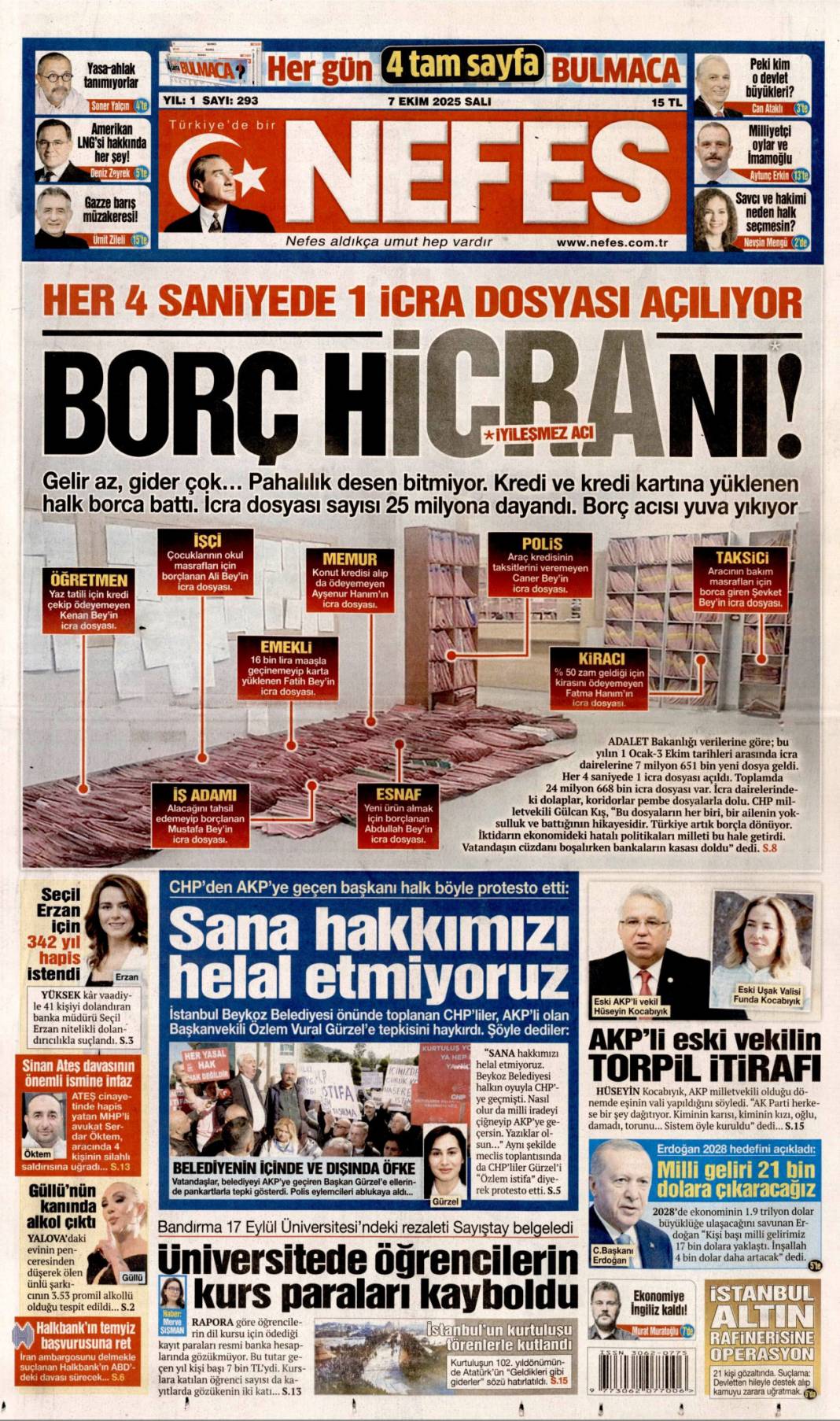 Ankara'dan Şam'a tam destek: YPG'yi beraber vuracağız! 7 Ekim 2025 Salı güncel gazete manşetleri 7