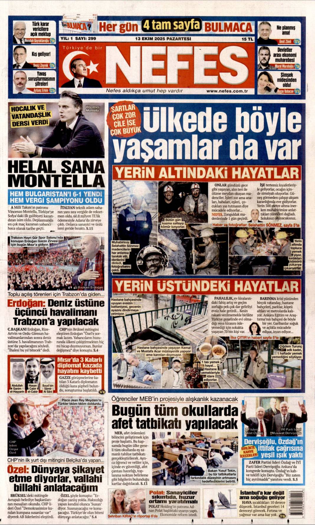 İsrail attığı imzanın arkasında durmalı: 13 Ekim 2025 Pazartesi, güncel gazete manşetleri 15