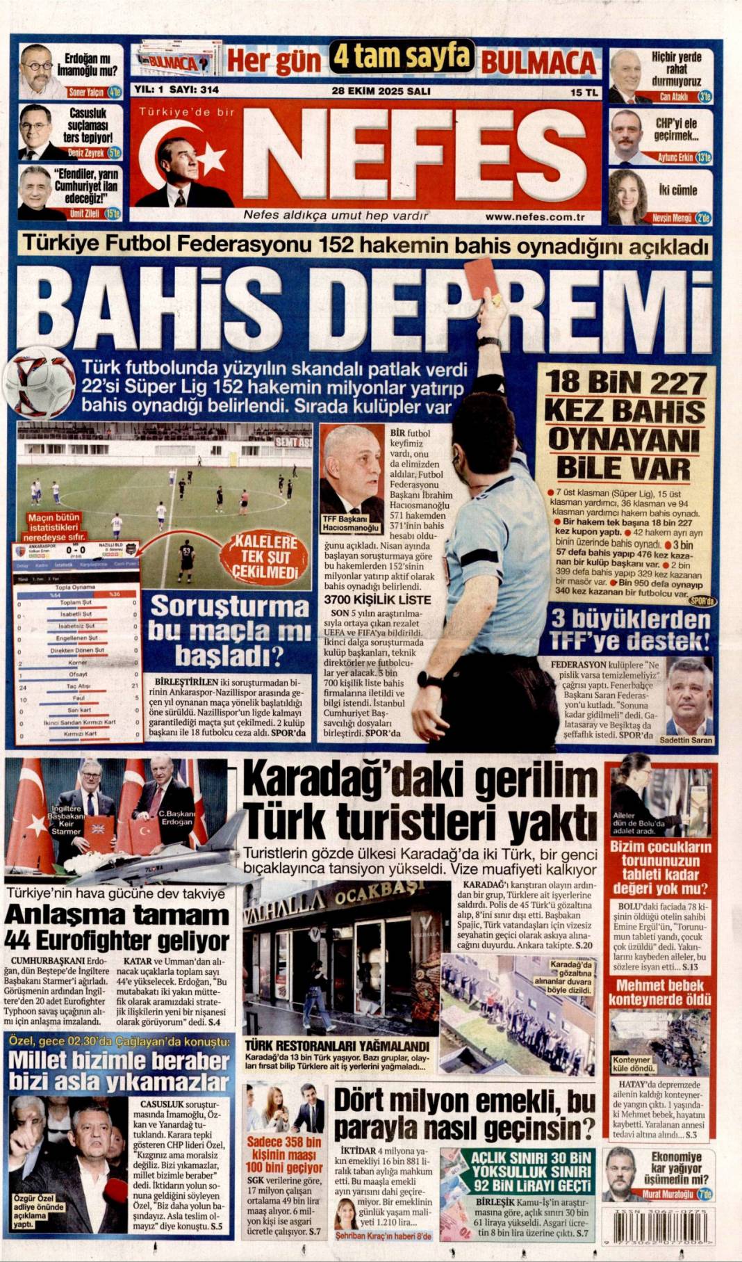 Gök Vatan için tarihi imzalar: 28 Ekim 2025 Salı, güncel gazete manşetleri... 15