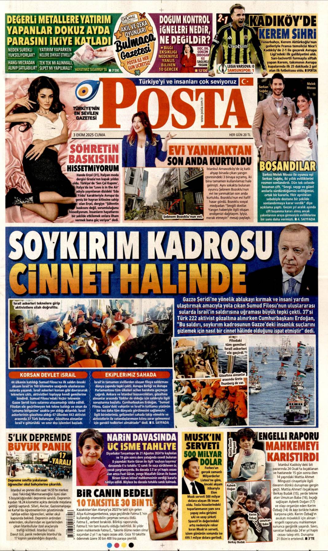 Karizma çizen 497 cesur yürek: 3 Ekim 2025 Cuma güncel gazete manşetleri 16