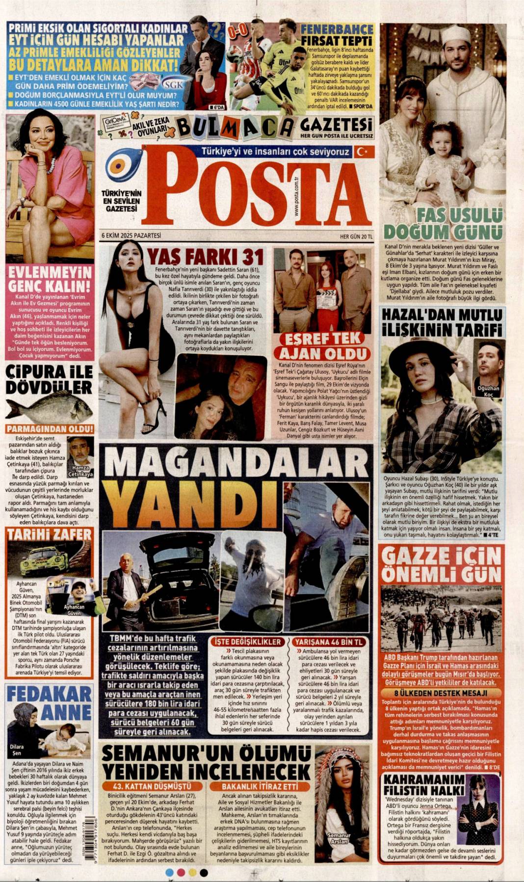 Soykırıma karşı Türkiye ayakta: 6 Ekim 2025 Pazartesi güncel gazete manşetleri 18