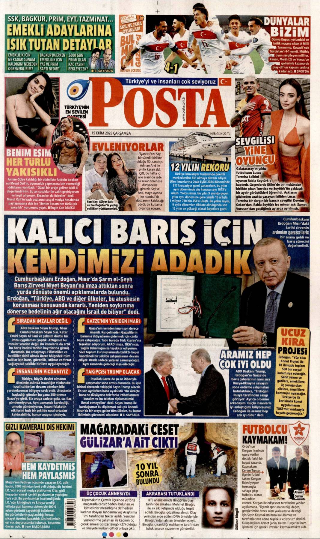 Gazze'ye can suyu olacağız: 15 Ekim 2025 Çarşamba güncel gazete manşetleri 17