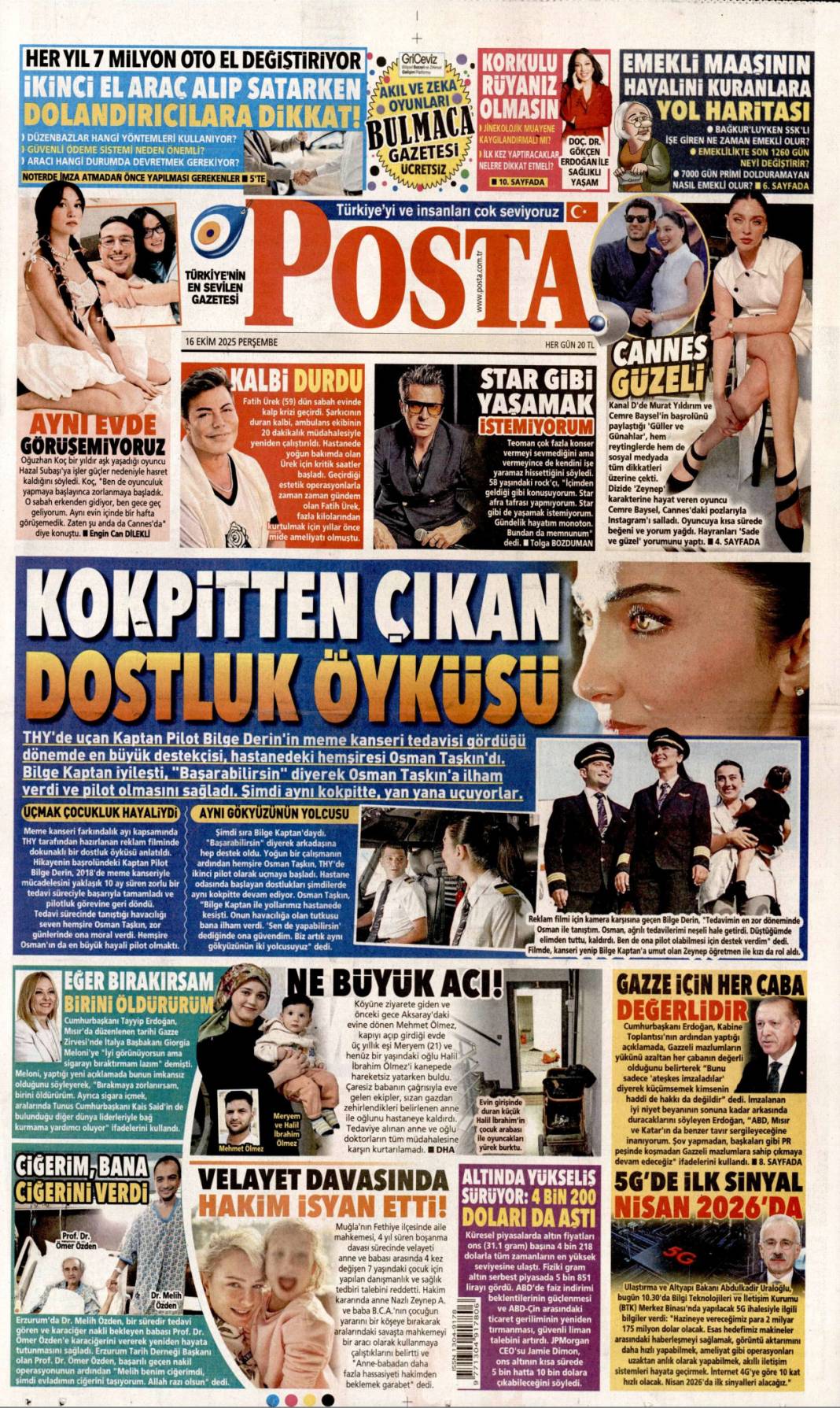 Türkiye dünyada vazgeçilmez oyuncu: 16 Ekim 2025 Perşembe güncel gazete manşetleri 17